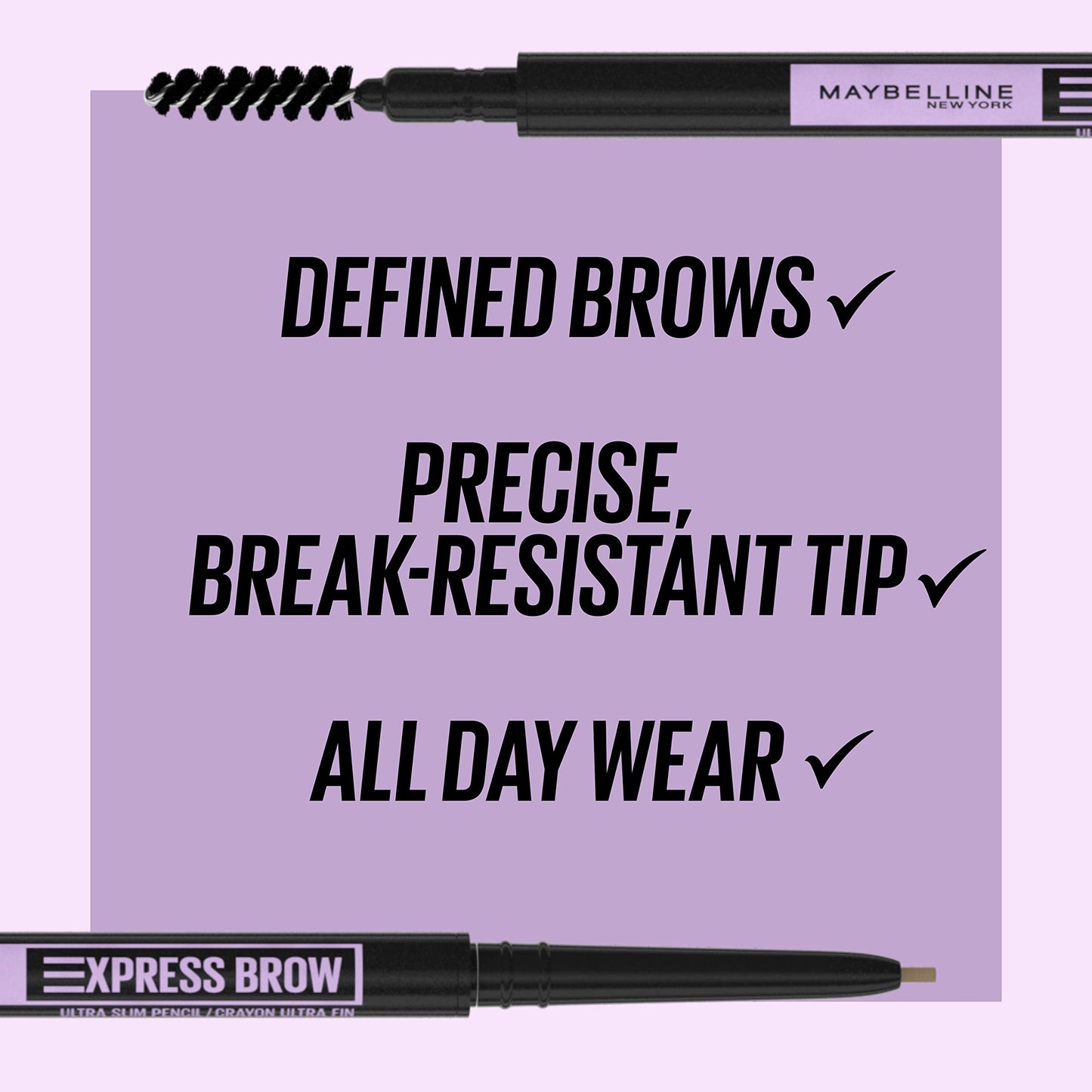 Maybelline Brow Ultra Slim Defining Eyebrow Makeup Mechanical Pencil With 1.55 MM Tip And Blending Spoolie For Precisely Defined Eyebrows, Light Beauty & Personal Care MAYBELLINE