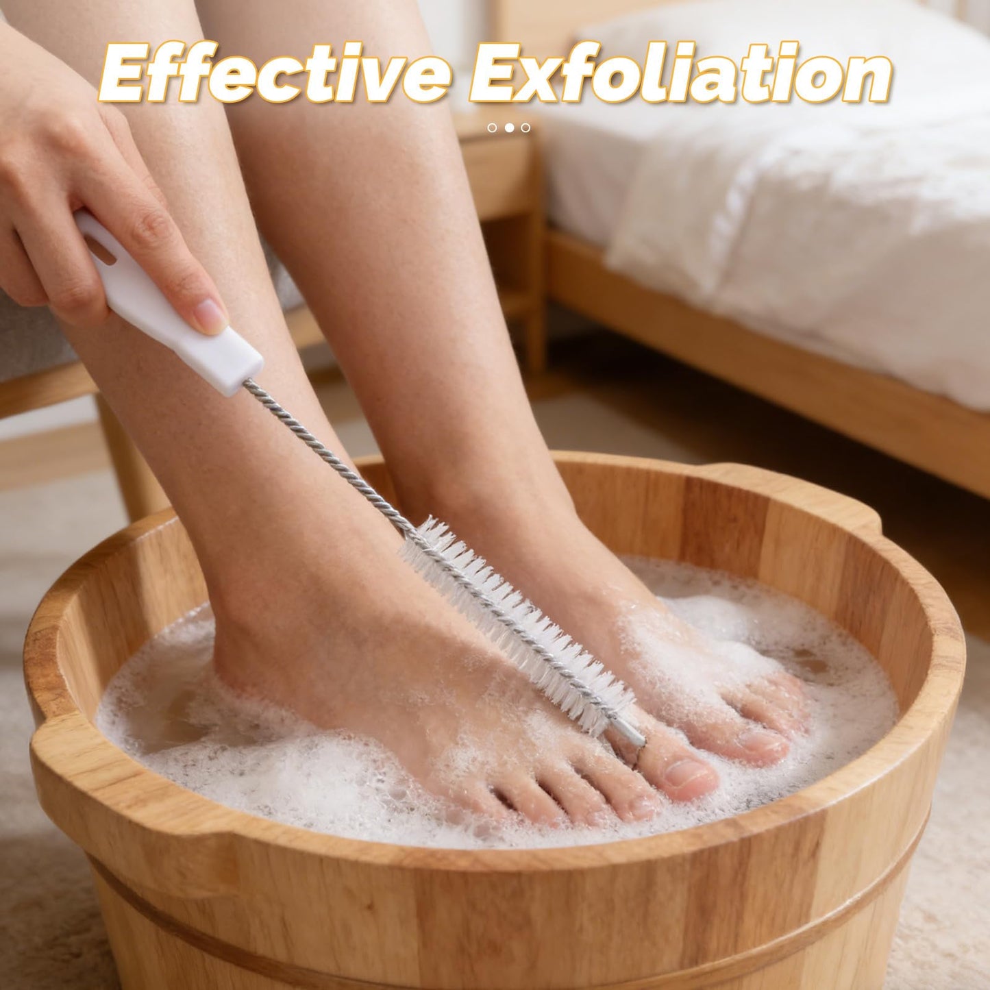 Gogogmee 6pcs Foot and Toe Cleaning Brushes for Shower - Long Handle Soft & Firm Bristle Foot Scrubber - Between Toe Cleaning Brush for Elderly Beauty and Personal Care Gogogmee