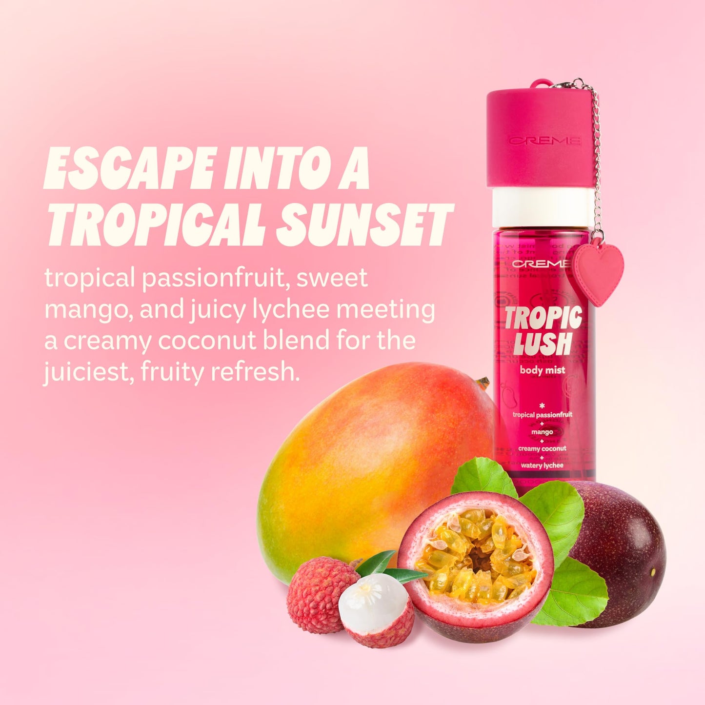 The Crème Shop Body Mist | Body & Hair Perfume for Women, Body Spray Fragrance with Tropical Fruits & Skin Musk, 3.38 fl. oz. (Tropic Lush) Beauty & Personal Care The Crème Shop