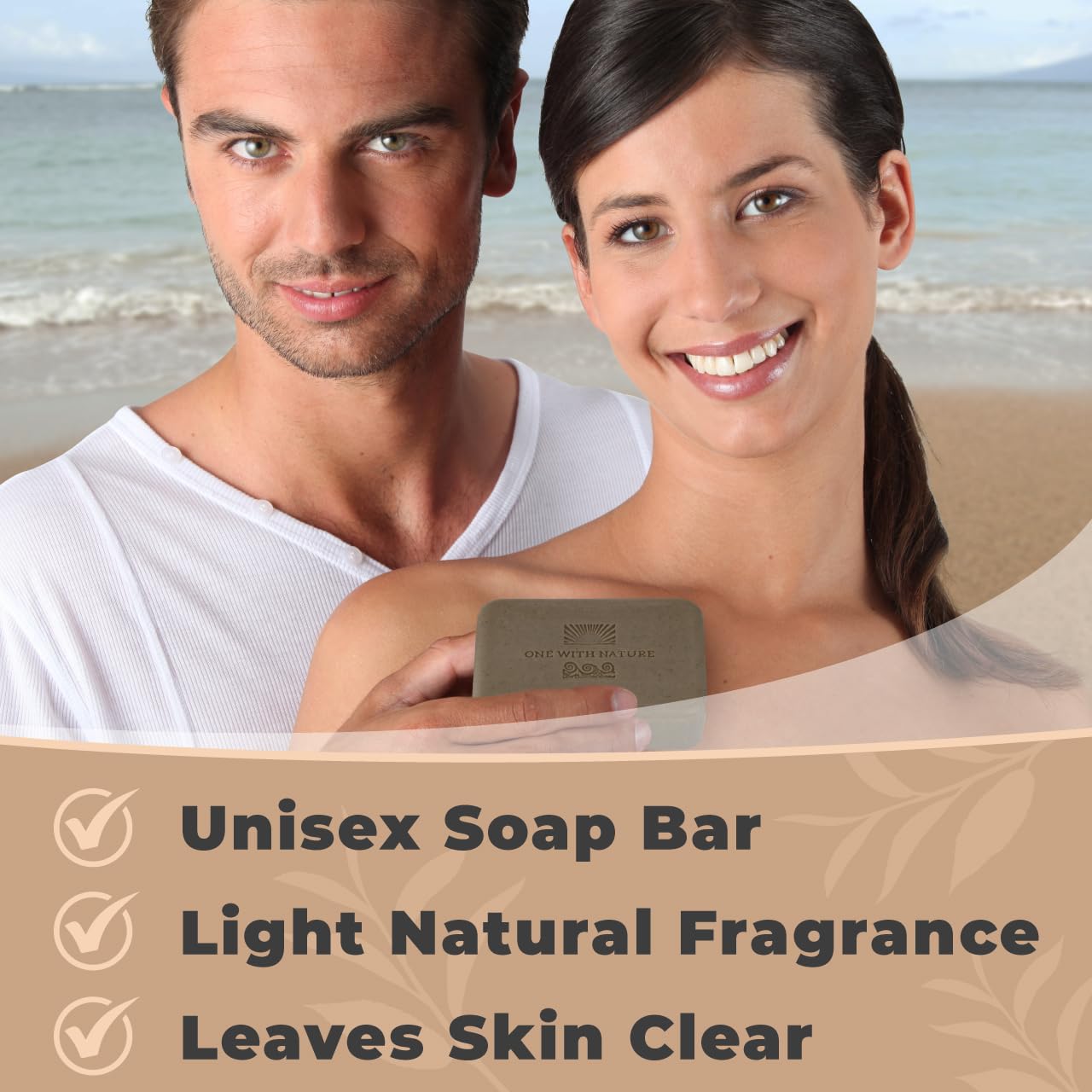 One With Nature Dead Sea Mud Soap 4oz 3-Pack - Purifying and Exfoliating Soap Bar with Dead Sea Salt Minerals for Face & Body, for Men & Women Beauty & Personal Care One With Nature