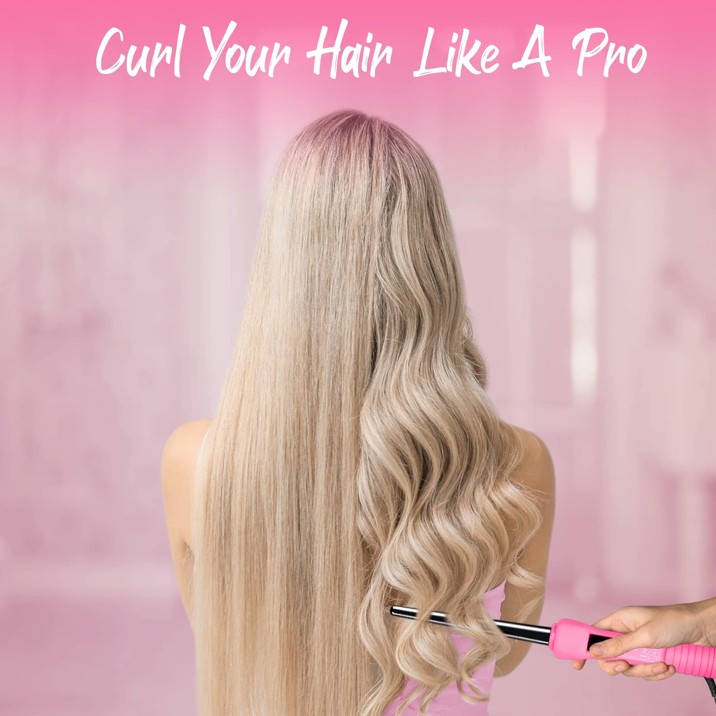 Herstyler Baby Curls Small Curling Wand - Mini Curling Iron - 1/2 to 3/4 Tapered - Small Barrel - Skinny - Pink Beauty & Personal Care HerStyler
