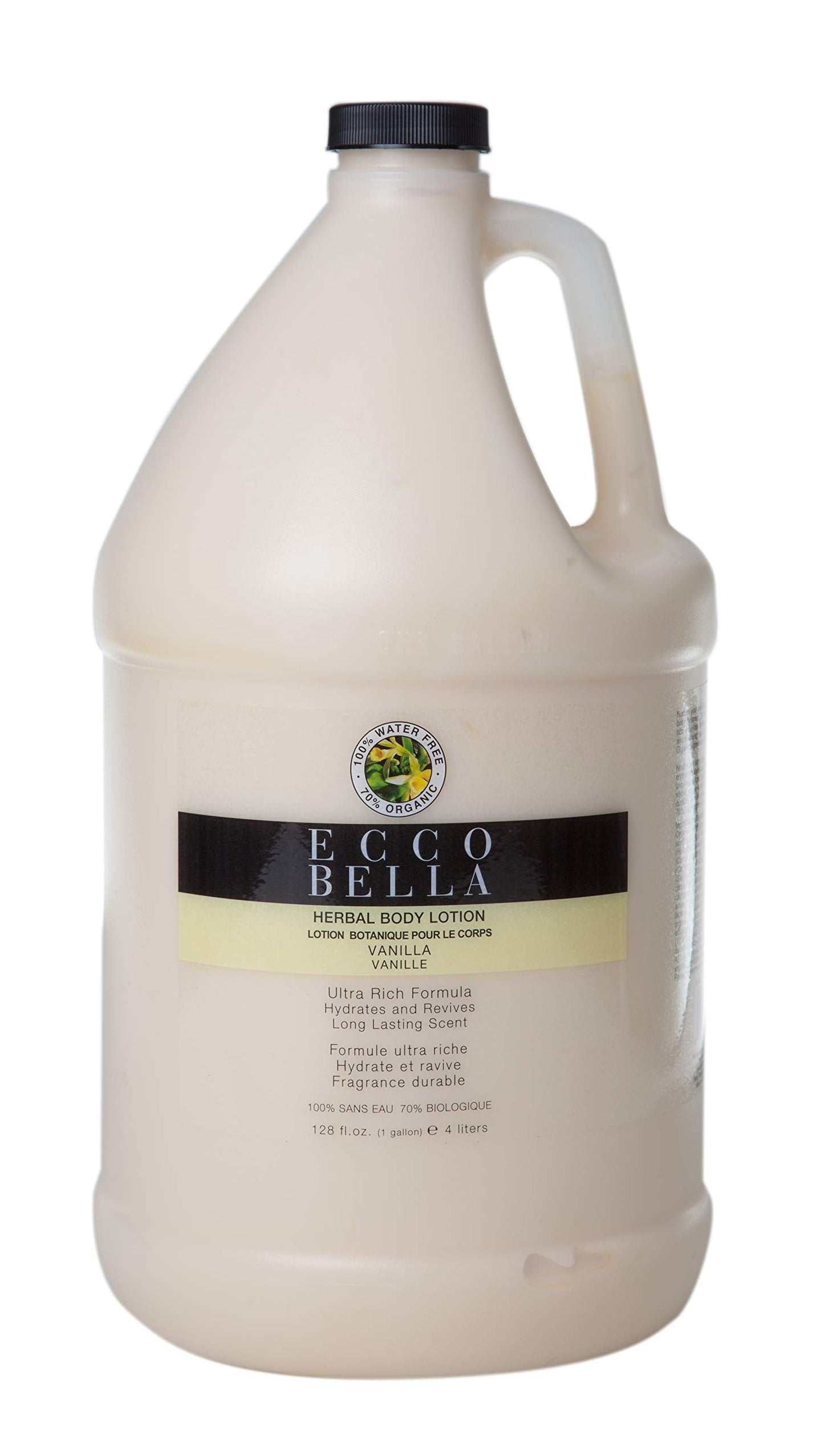 Ecco Bella Vanilla Body Lotion - Plant-Based Vegan - Clean and All Natural Body Lotion for Women & Men - Vanilla Fragrance Body Moisturizer 1 Gallon Beauty & Personal Care Ecco Bella