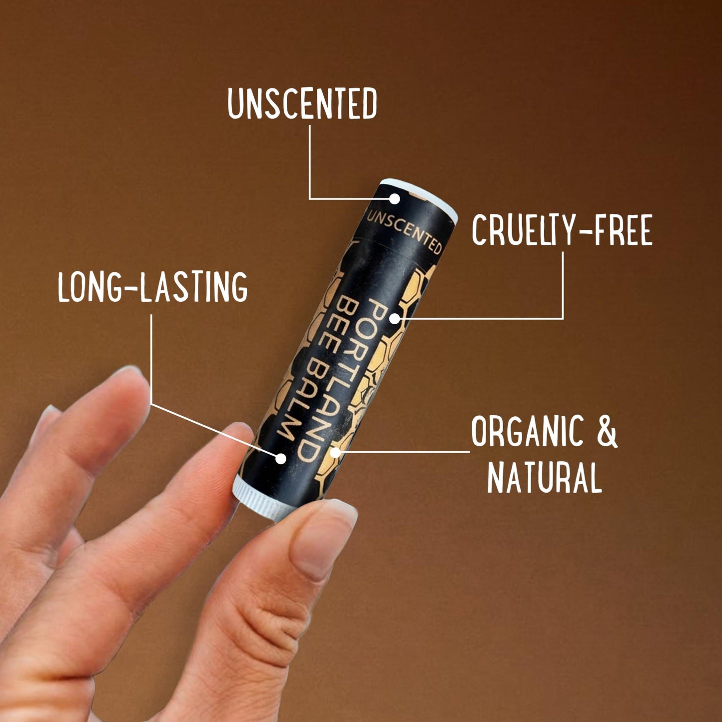 Portland Bee Balm All Natural Handmade Beeswax Lip Balm with Organic Coconut and Olive Oil (Unscented) - 9 Count - Natural Lip Balm, Cruelty Free Beauty and Personal Care Portland Bee Balm