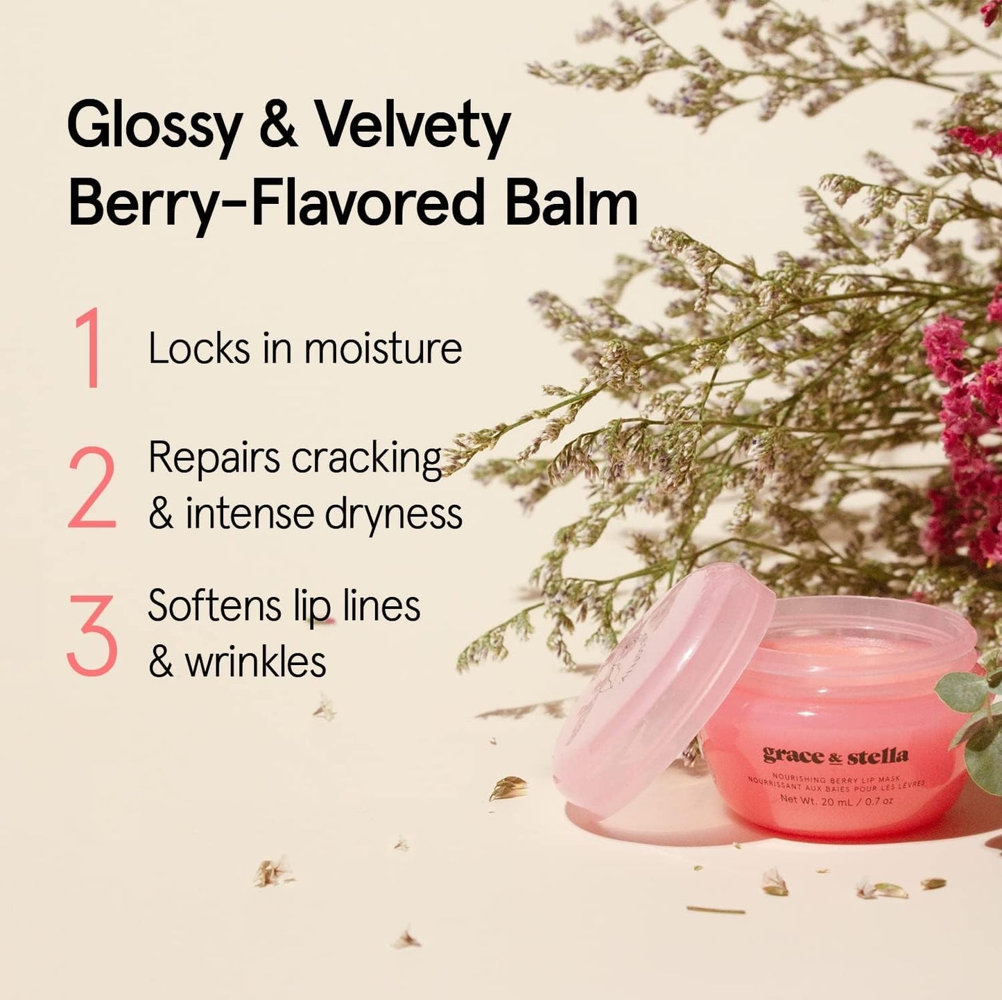 grace & stella Award Winning Lip Butter - Hydrating Lip Balm - Nourishing Lip Mask (1-pack) Travel Essentials, Travel Size Toiletries, Birthday Gifts Beauty and Personal Care grace & stella