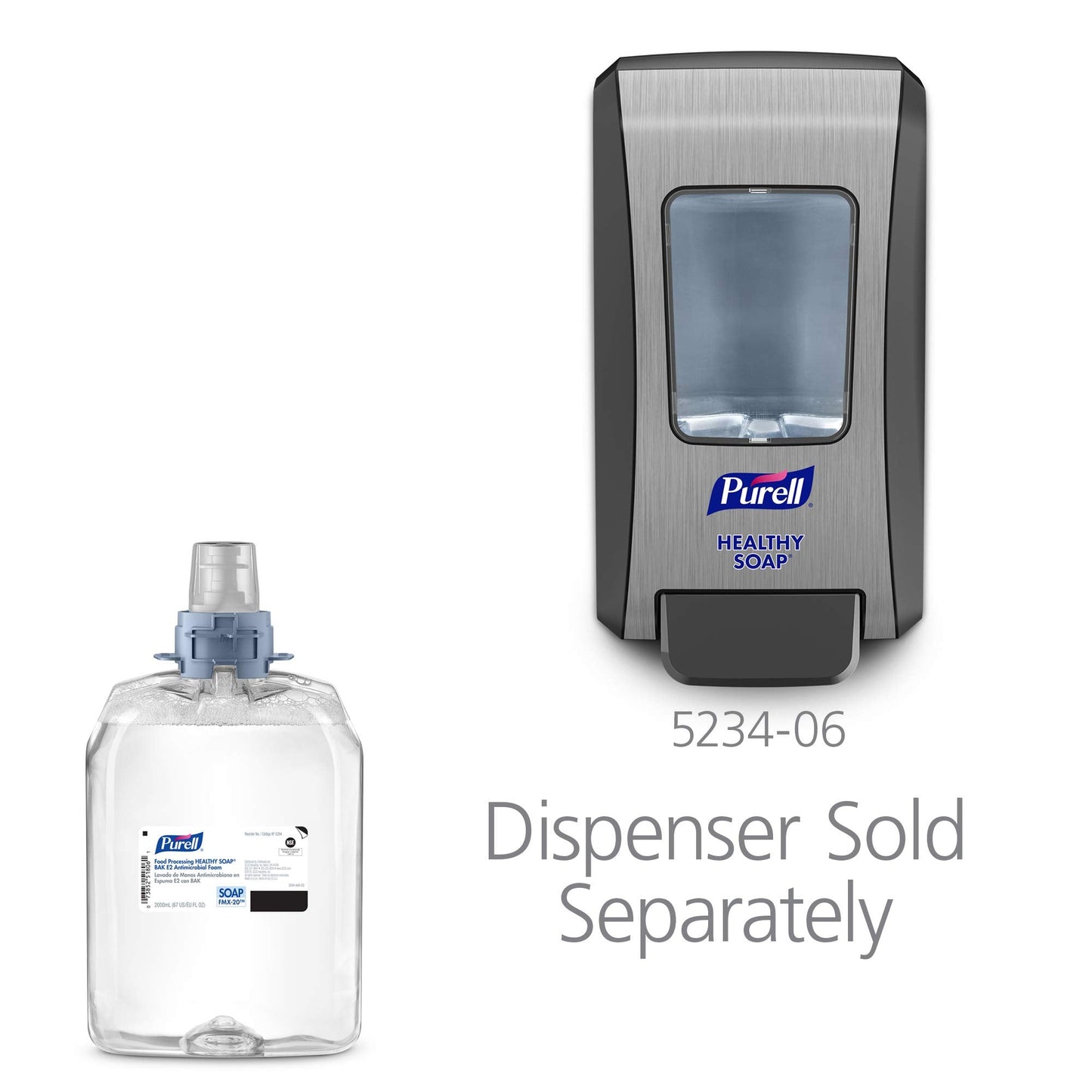 PURELL HEALTHY SOAP BAK E2 Antimicrobial Foam, Fragrance Free, 2000 mL Refill for PURELL FMX-20 Manual Soap Dispenser (Pack of 2) - 5294-02 Beauty & Personal Care Purell