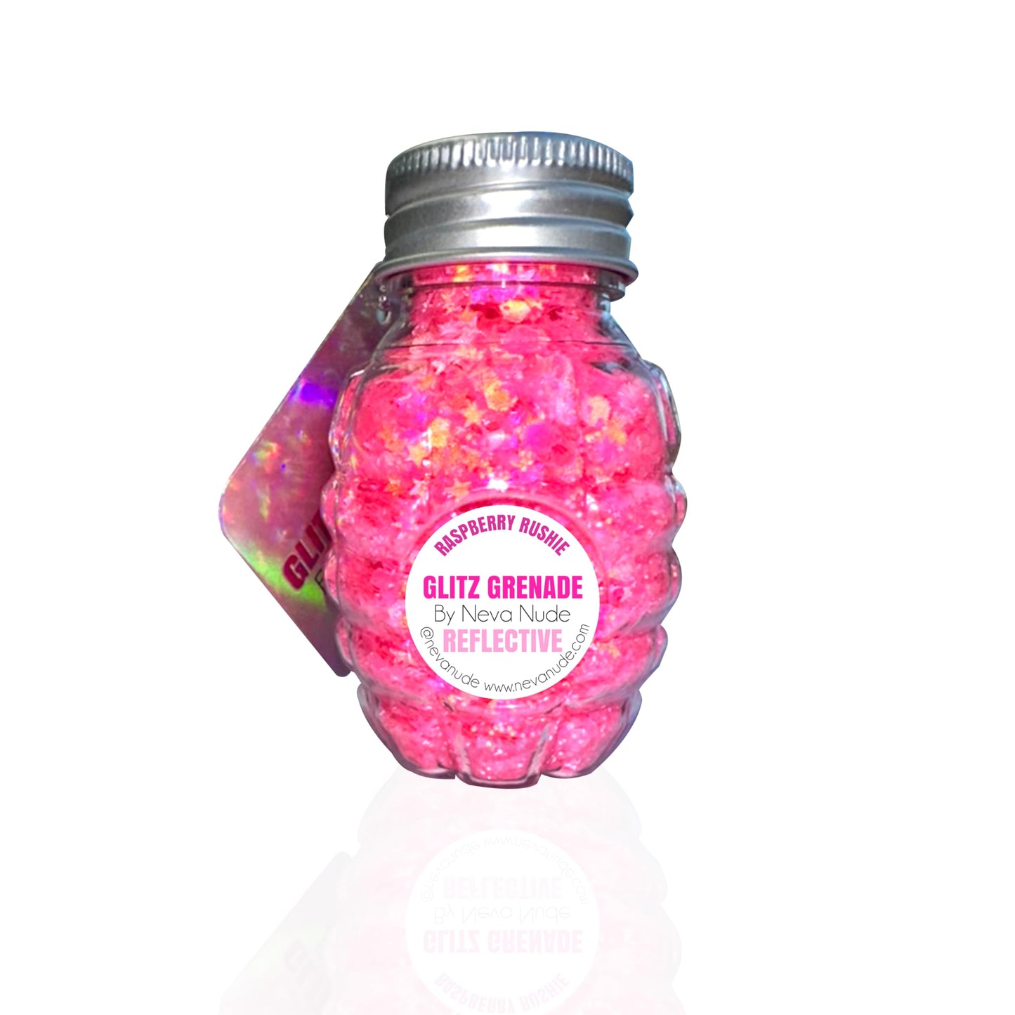 Neva Nude Face and Body Glitter Keychain - Holographic Chunky Loose Glitter for Festivals, Raves, and More | Cosmetic Grade | Super Sparkly (Raspberry Beauty & Personal Care Neva Nude