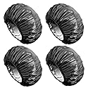 Aquior Shower Cap, Extra Large Shower Cap for Men, Satin EVA Double Layer Waterproof Reusable Hair Cap for Women Long Hair(All Black 4 Pack) Beauty & Personal Care Aquior