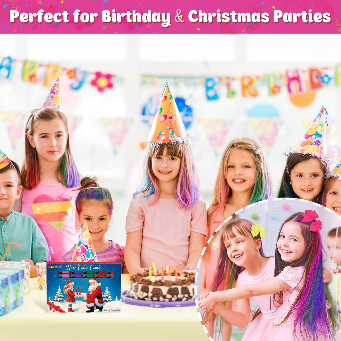 New Hair Chalk Comb Temporary Hair Color Dye for Girls Kids, Washable Hair Chalk for Girls Age 4 5 6 7 8 9 10-12 Birthday Christmas New Year Cosplay Beauty & Personal Care MSDADA