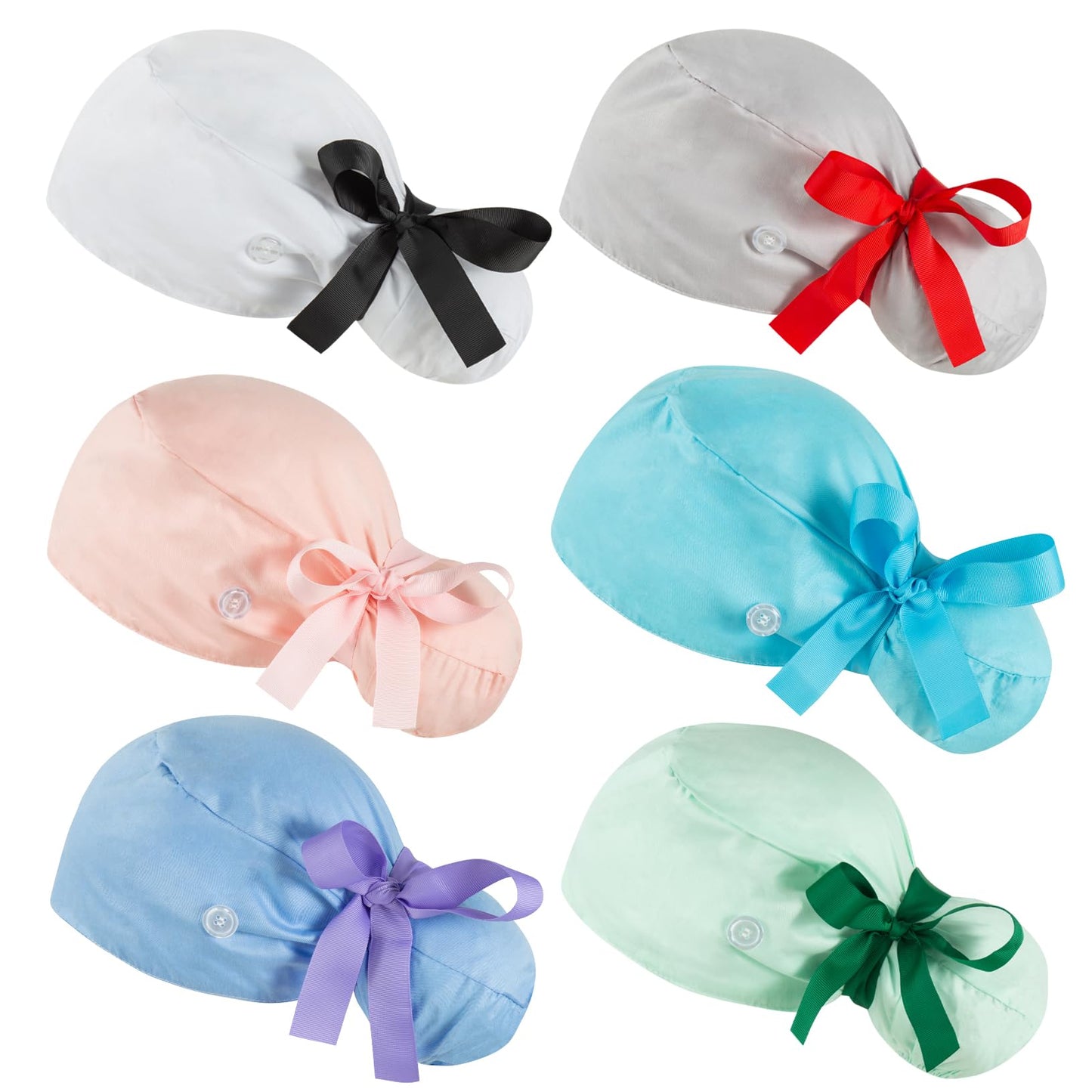 Scrub Caps Women Bouffant Scrub Hats Caps Nurses, Adjustable Working Cap Ponytail Pouch Tie Back Hats Beauty and Personal Care YEAJOIN