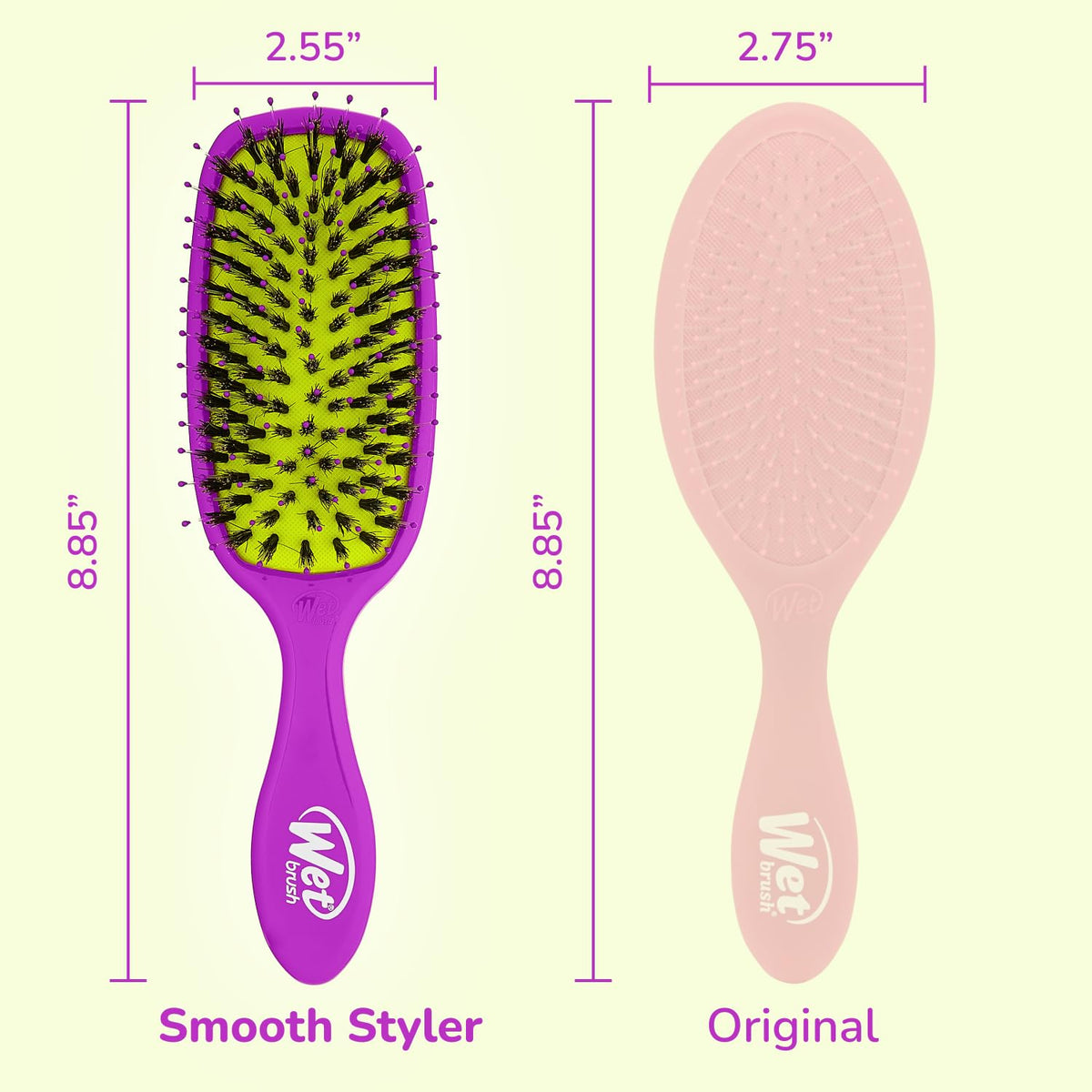 Wet Brush Shine Enhancer Hair Brush, Purple - Exclusive Ultra-soft IntelliFlex Bristles - Natural Boar Bristles Leave Hair Shiny And Smooth For All