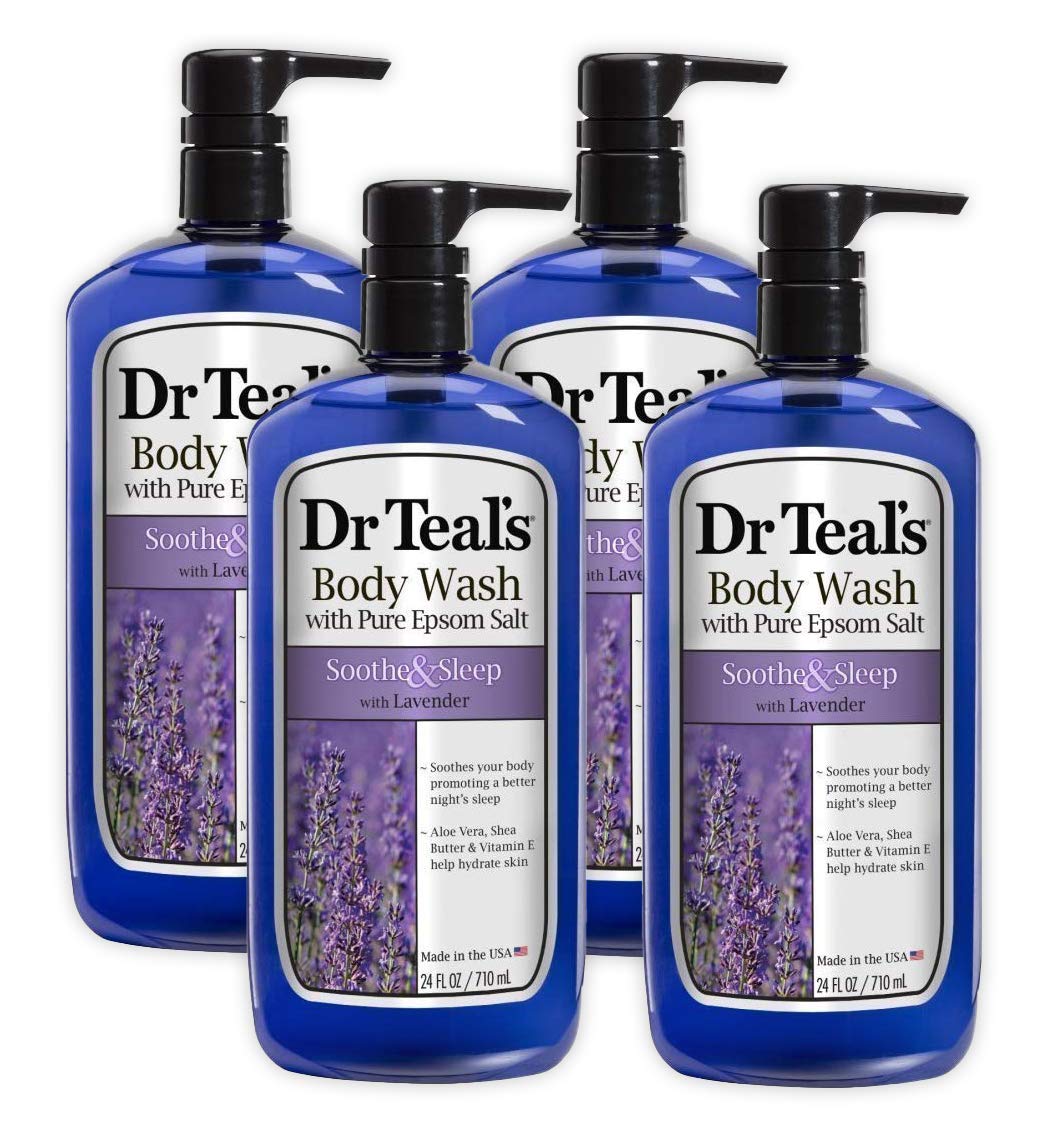 Dr Teal's Epsom Salt Body Wash 4-Pack (96 Fl Oz Total) Soothe & Sleep with Lavender Beauty & Personal Care Dr Teal's