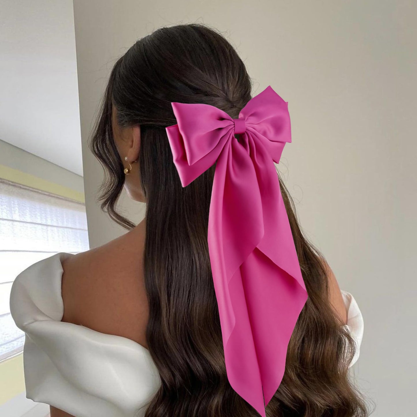 hisial 6Pcs Large Bows Hair Clips for Women Girls Long Tail Hair Ribbon Silky Satin Barrettes Coquette Hair Bows Accessories Beauty and Personal Care hisial