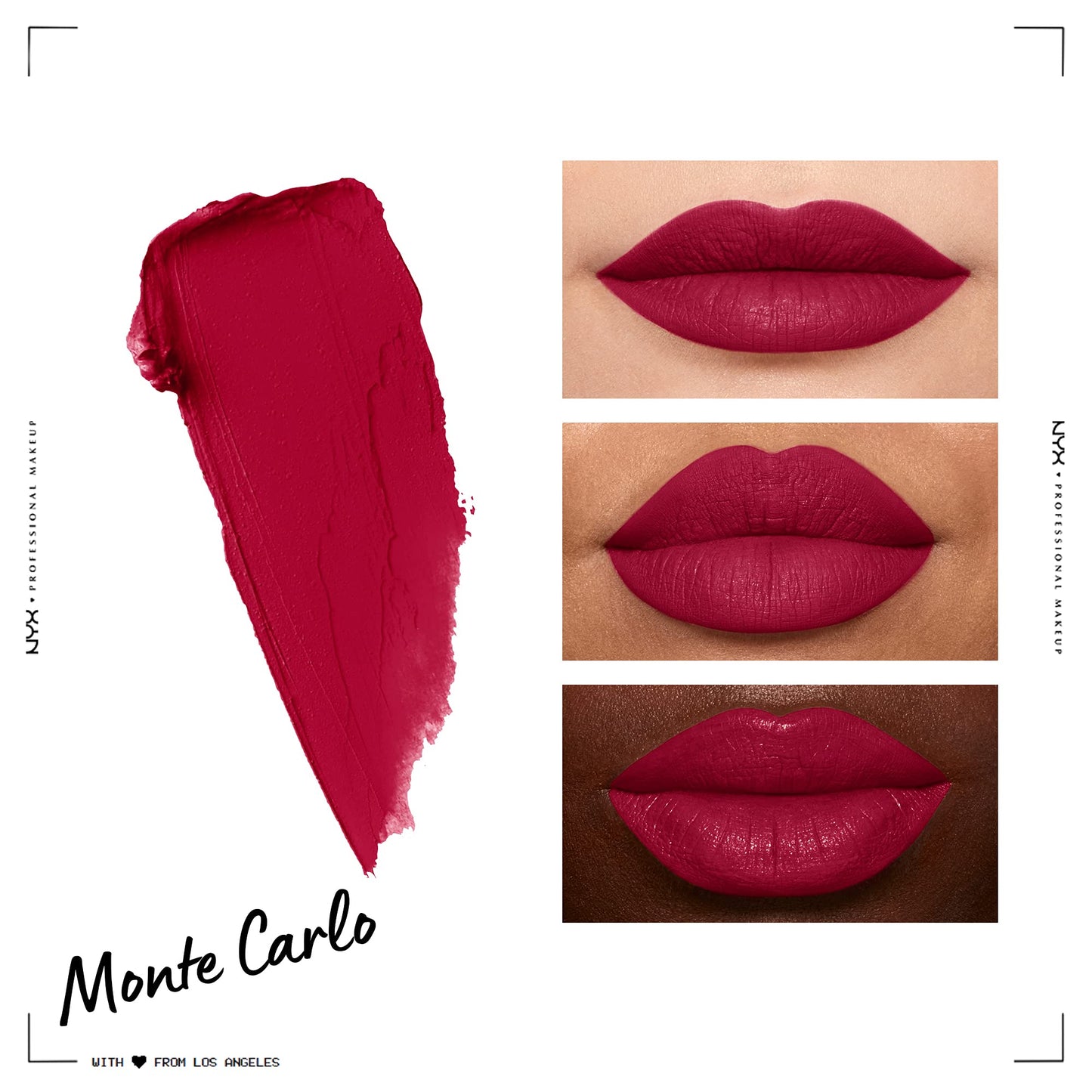NYX PROFESSIONAL MAKEUP Soft Matte Lip Cream, Lightweight Liquid Lipstick - Monte Carlo (Deep Cranberry Red) Beauty & Personal Care NYX PROFESSIONAL MAKEUP