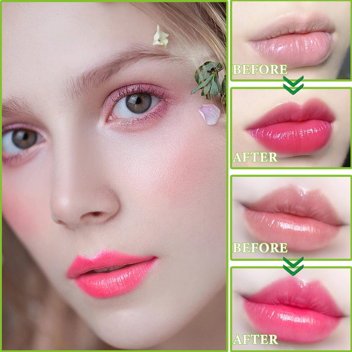 2 PCS Jelly Crystal Aloe Vera Lipstick,Magic Temperature PH Color Changing Lipstick Tinted Lip Balm Long Lasting Waterproof Nourishing Lip Gloss Lip Beauty & Personal Care WENJLYJ