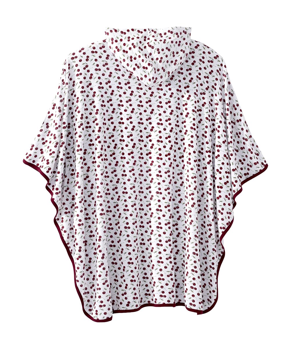 Silverts Unisex Adaptive Shower Bath Cape Open Back Assisted Dressing Elderly Clothing Nursing Home Terry Poncho - Cherries One Size Beauty and Personal Care Silvert's Adaptive Clothing & Footwear