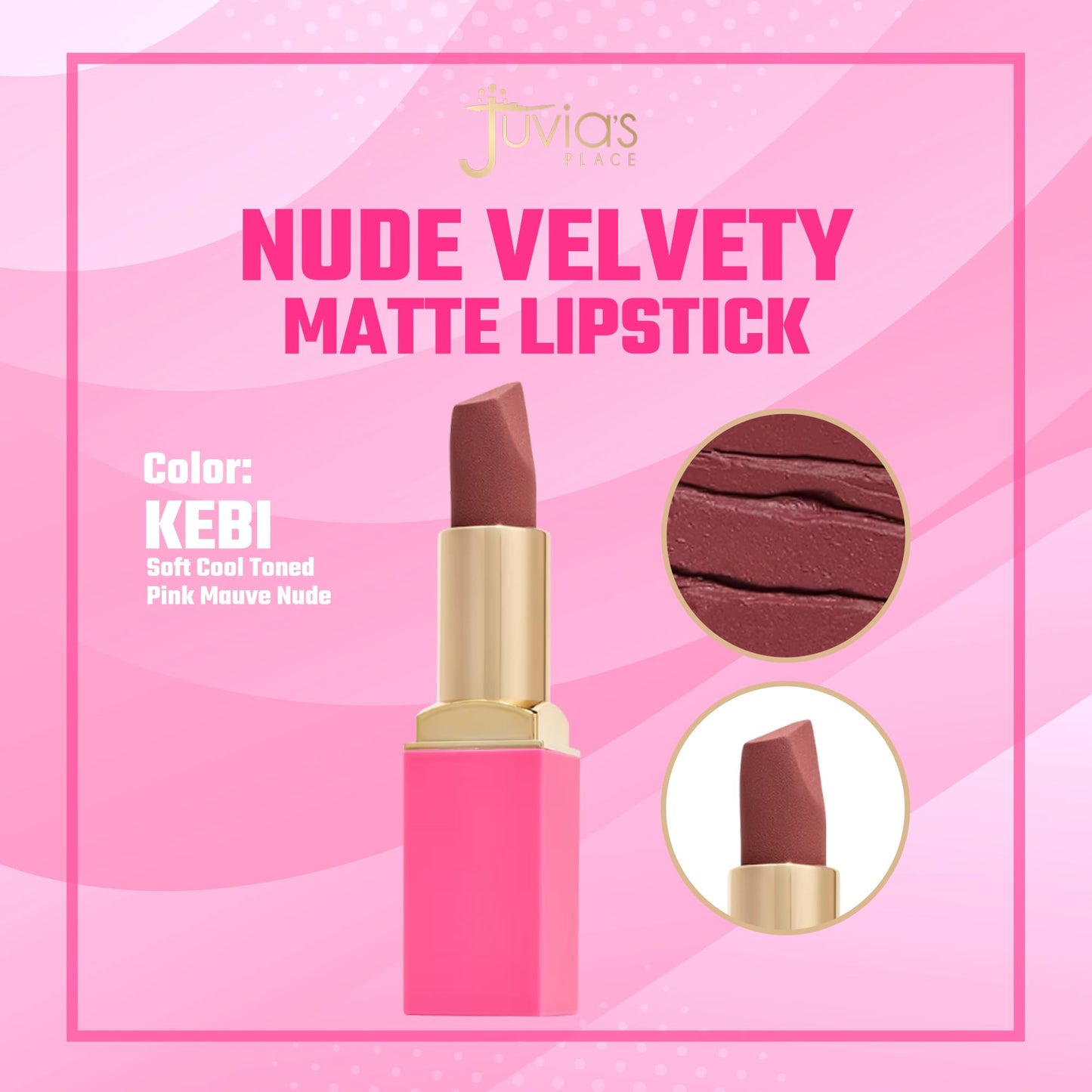 Juvia's Place The Nude Velvety Matte Lipstick Kebi - Nude, Long-lasting, Rich-Color Lip Makeup, Creamy Lipstick with Matte Finish, Beauty & Lip Beauty & Personal Care Juvia's Place