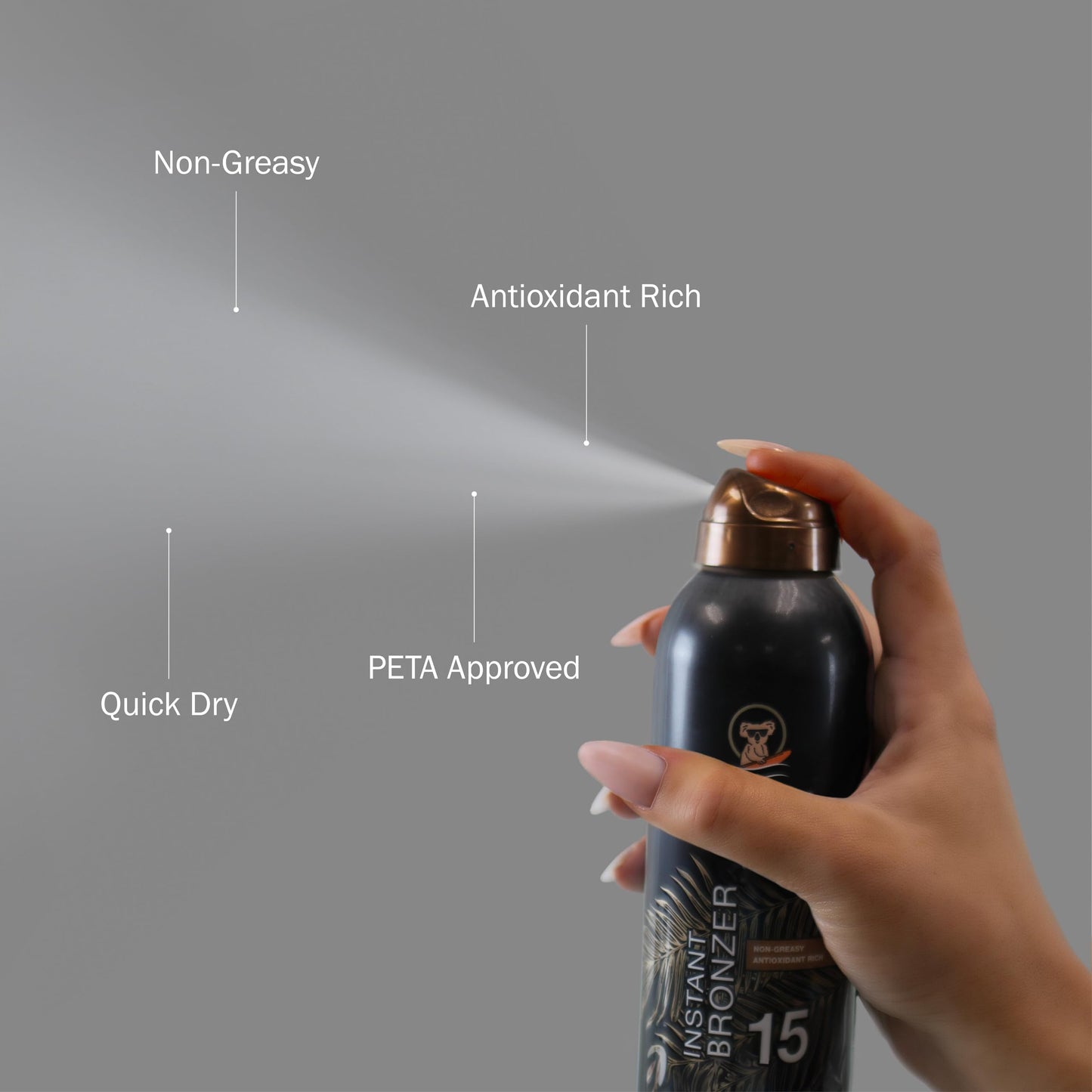 Australian Gold Continuous Spray Sunscreen with Instant Bronzer SPF 15, Immediate Glow & Dries Fast, Broad Spectrum, Water Resistant, Non-Greasy Beauty and Personal Care Australian Gold