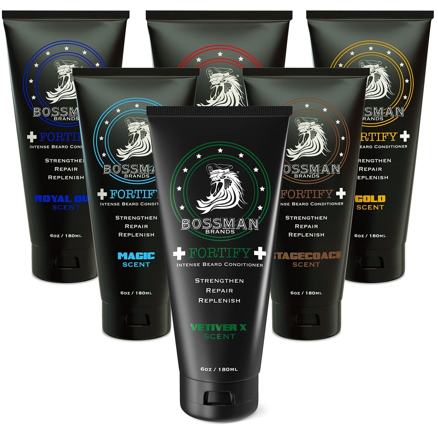 Bossman Beard Conditioner Variety Pack - Softener and Moisturizer Beard Grooming Care Kit for Men - Beard Cream and Lotion - Made in USA - 6 Scents Beauty & Personal Care Bossman