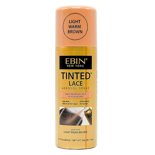 EBIN NEW YORK Tinted Lace Spray Light Warm Brown | Water Resistant & High Pigment Lace Tint for Wig | Even Spray, No Residue & Natural Finish | 2.7 Fl Beauty & Personal Care EBIN NEW YORK