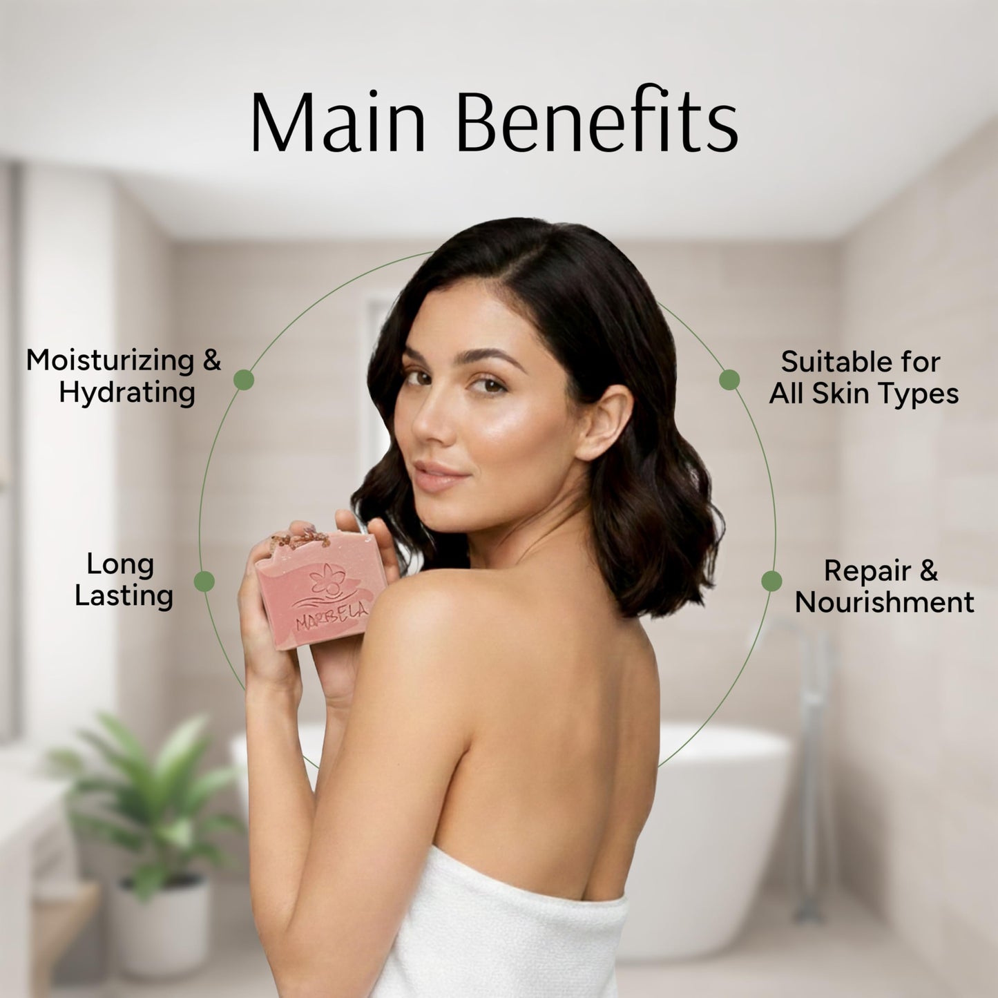 Marbela Cosmetics Handmade Soap Bar - Made in USA, Vegan Friendly, Palm Oil Free, Natural Bar Soap - Gentle Face & Body Soap for Daily Skin Care Beauty & Personal Care Marbela