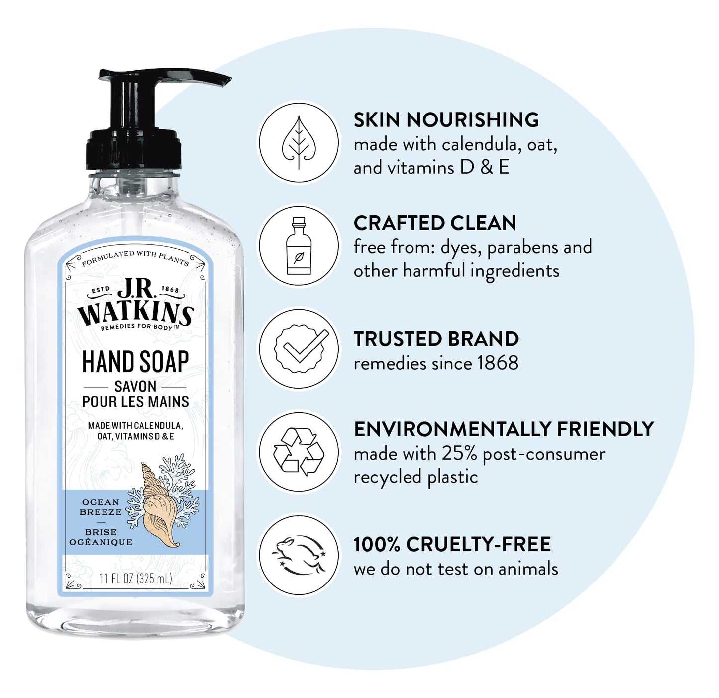 J.R. Watkins Hand Soap Ocean Breeze 11 Ounce Beauty & Personal Care J.R. Watkins