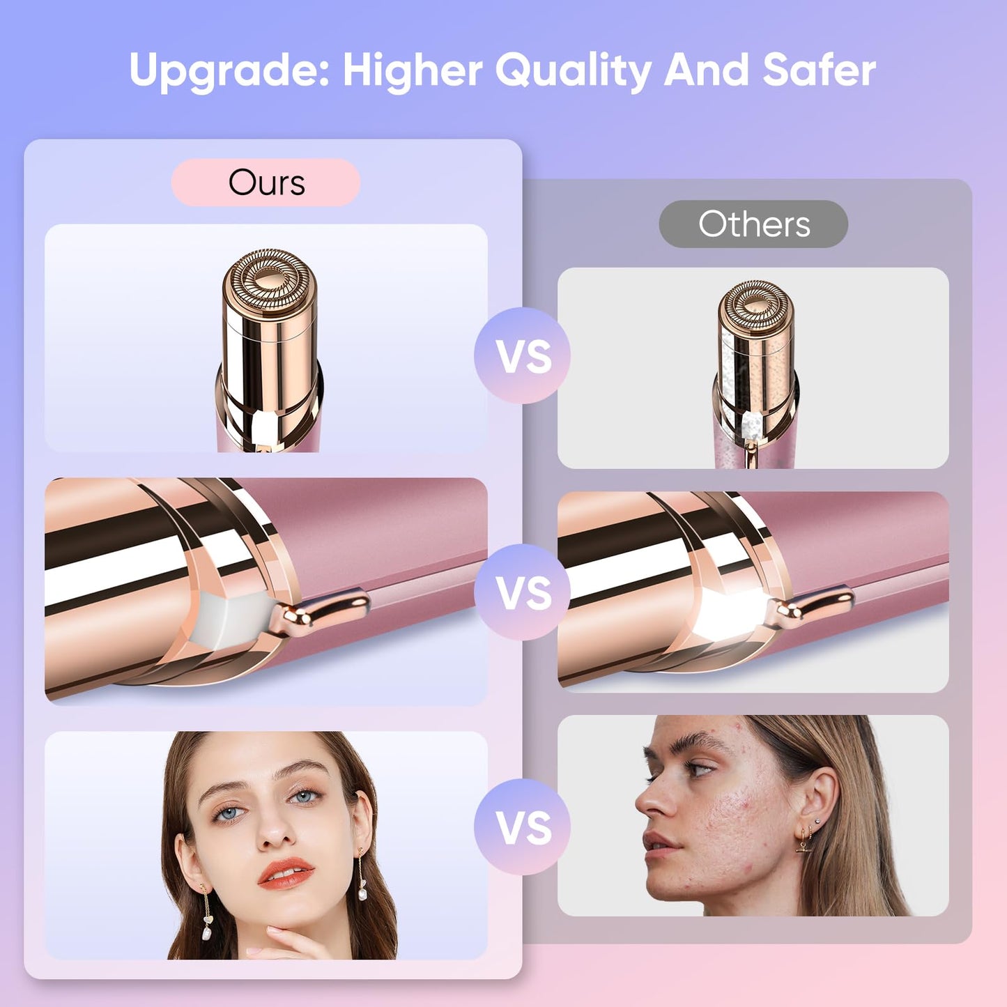 Flawless Facial Hair Remover for Women Painless Face Shaver -Mini Hair Remover, Electric Razor Shaver Portable Bikini Epilator for Lips, Chin, Armpit Beauty and Personal Care claities