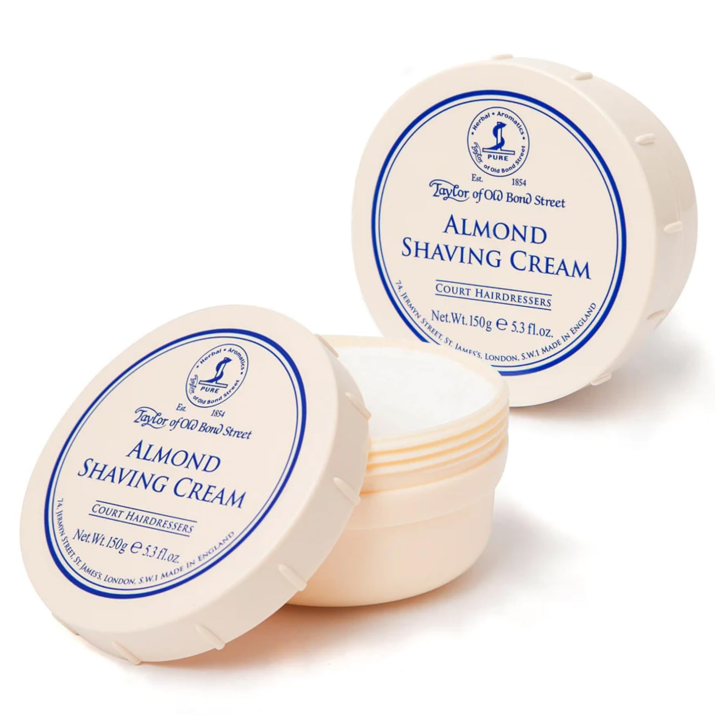 Taylor of Old Bond Street Almond Fragrance Shaving Cream Bowl 150g (2-Pack) - Rich Lather for Traditional Shaving Beauty and Personal Care Taylor of Old Bond Street