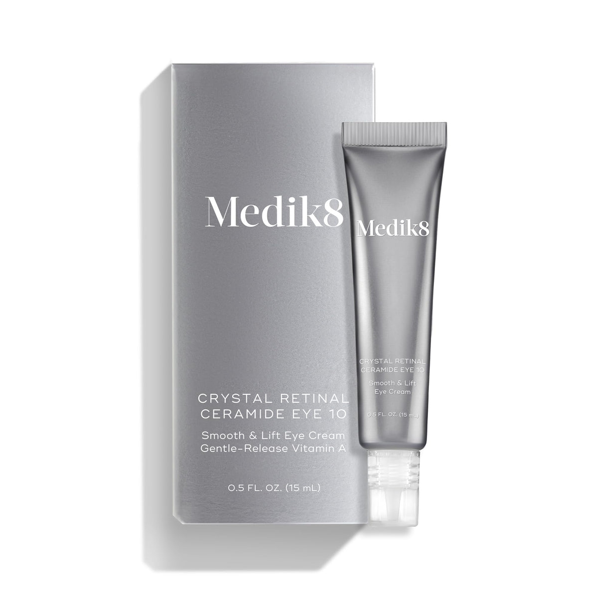 Medik8 Crystal Retinal Ceramide Eye 10 - Lifting Eye Cream with Vitamin A - Smoothing Under Eye Cream for Wrinkles and Sensitive Skin - 0.5 oz