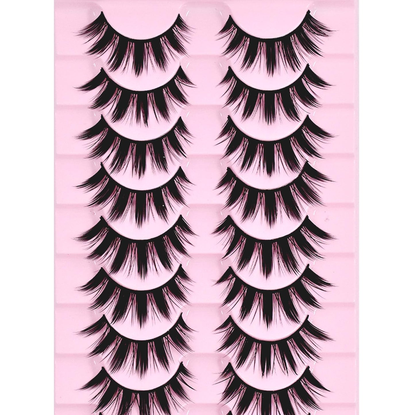 10 Pairs Manga Lashes Anime Cosplay Lashes Spiky Manga Style Lashes Janpanese 16mm Extension Natural Manhua Doll Eye Lashes Halloween/Party Makeup Beauty & Personal Care AUGENLI