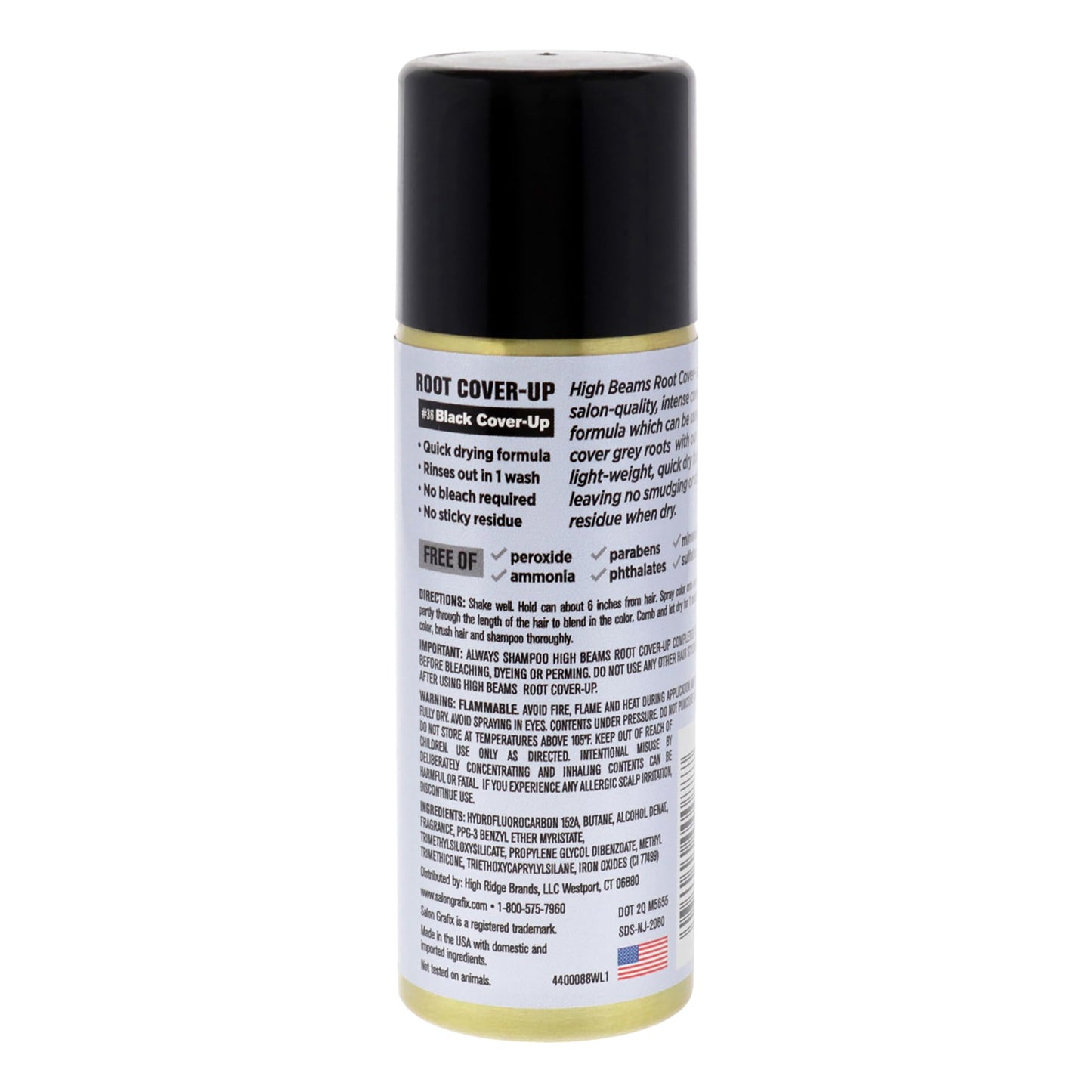 Salon Grafix High Beams Root Cover-Up Temporary Spray - Salon-Quality Spray Hair Dye - Washable Black Hair Dye - Temporary Hair Color - Black - 2.7 oz Beauty & Personal Care Salon Grafix