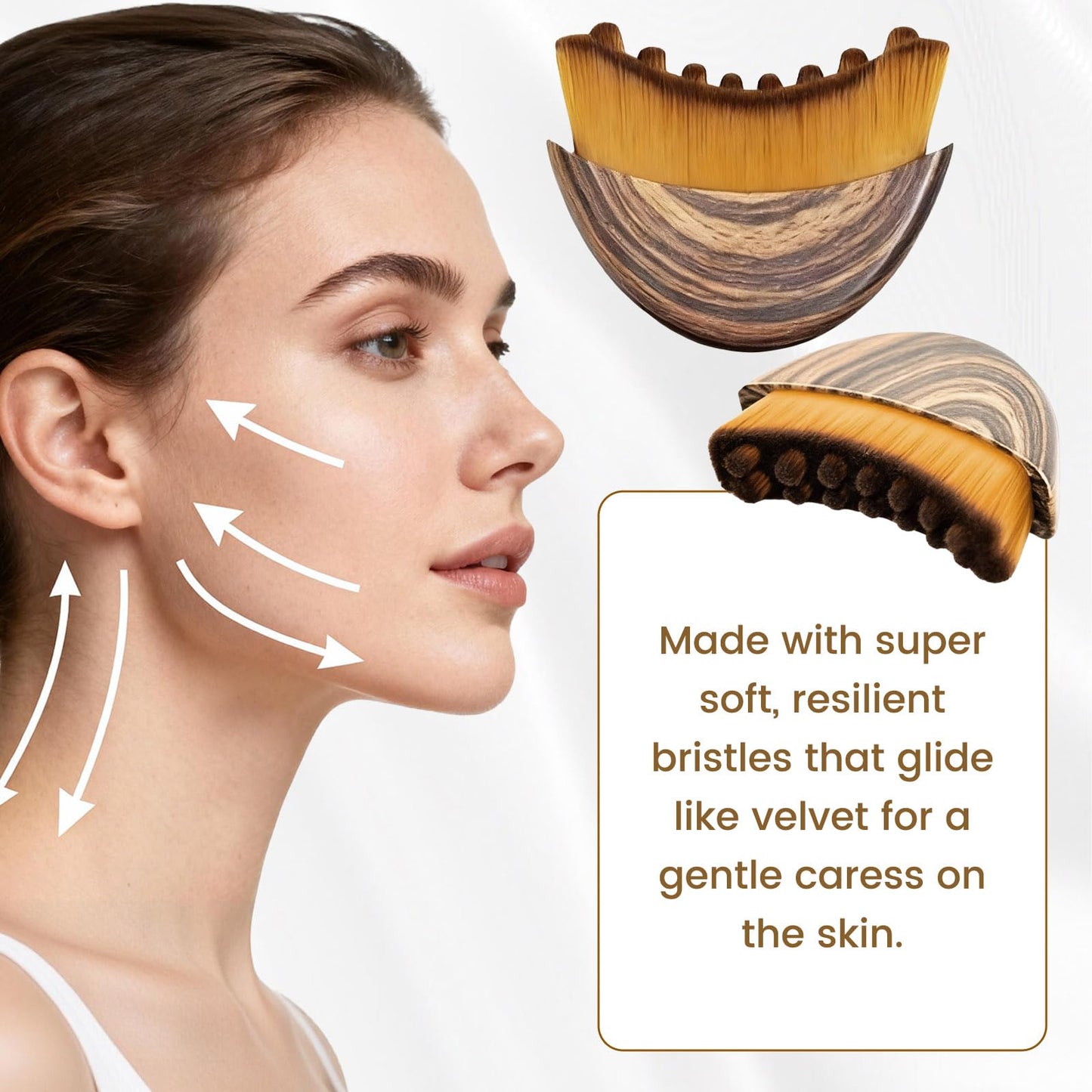 Lymphatic Drainage Massager Face Brush, Lymphatic Contour Face Brush to Sculpt Jawline & Reduce Puffiness Double Chin Reducer, Improves Skin Glow Beauty & Personal Care Sutrtcosg