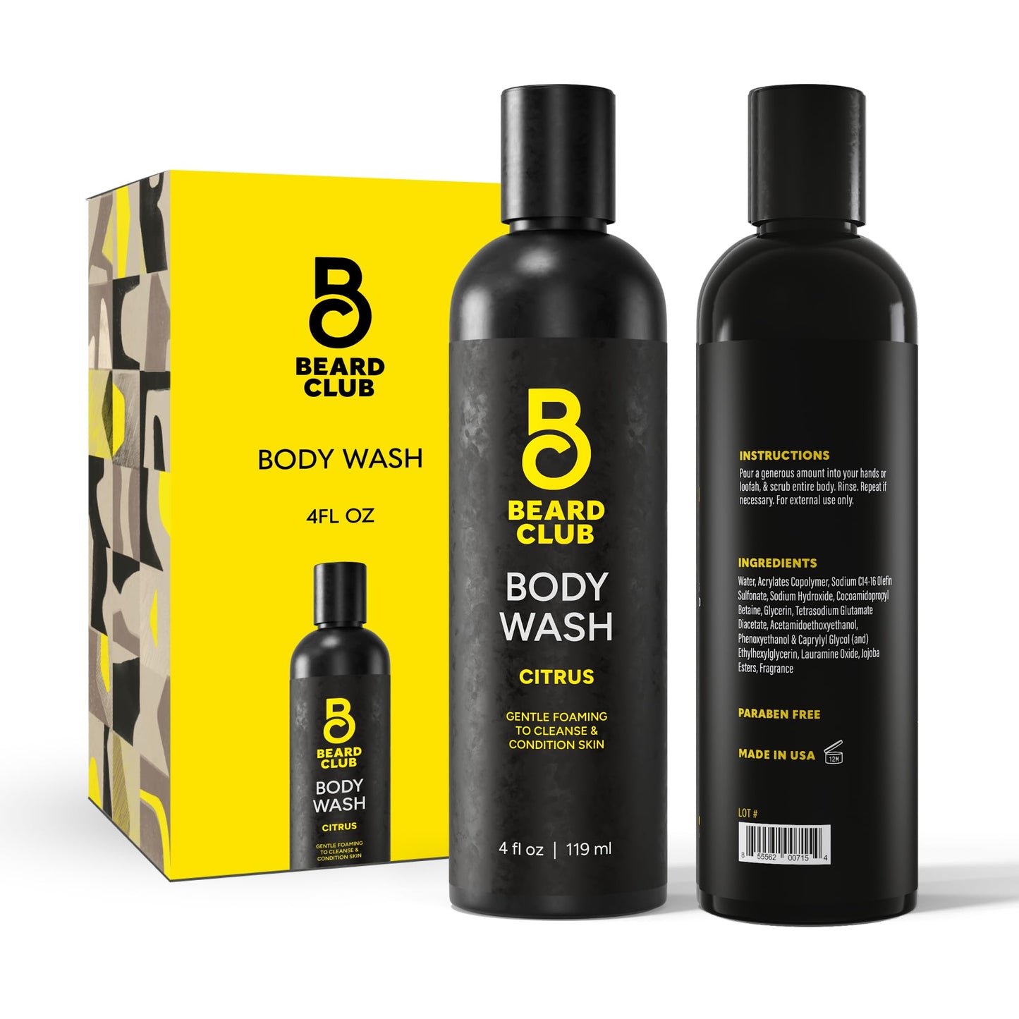The Beard Club Fresh Water Body Wash: Invigorating All-in-One Shower Gel for Men, Deep Cleansing & Moisturizing Formula, Sulfate-Free, with Natural Beauty & Personal Care The Beard Club