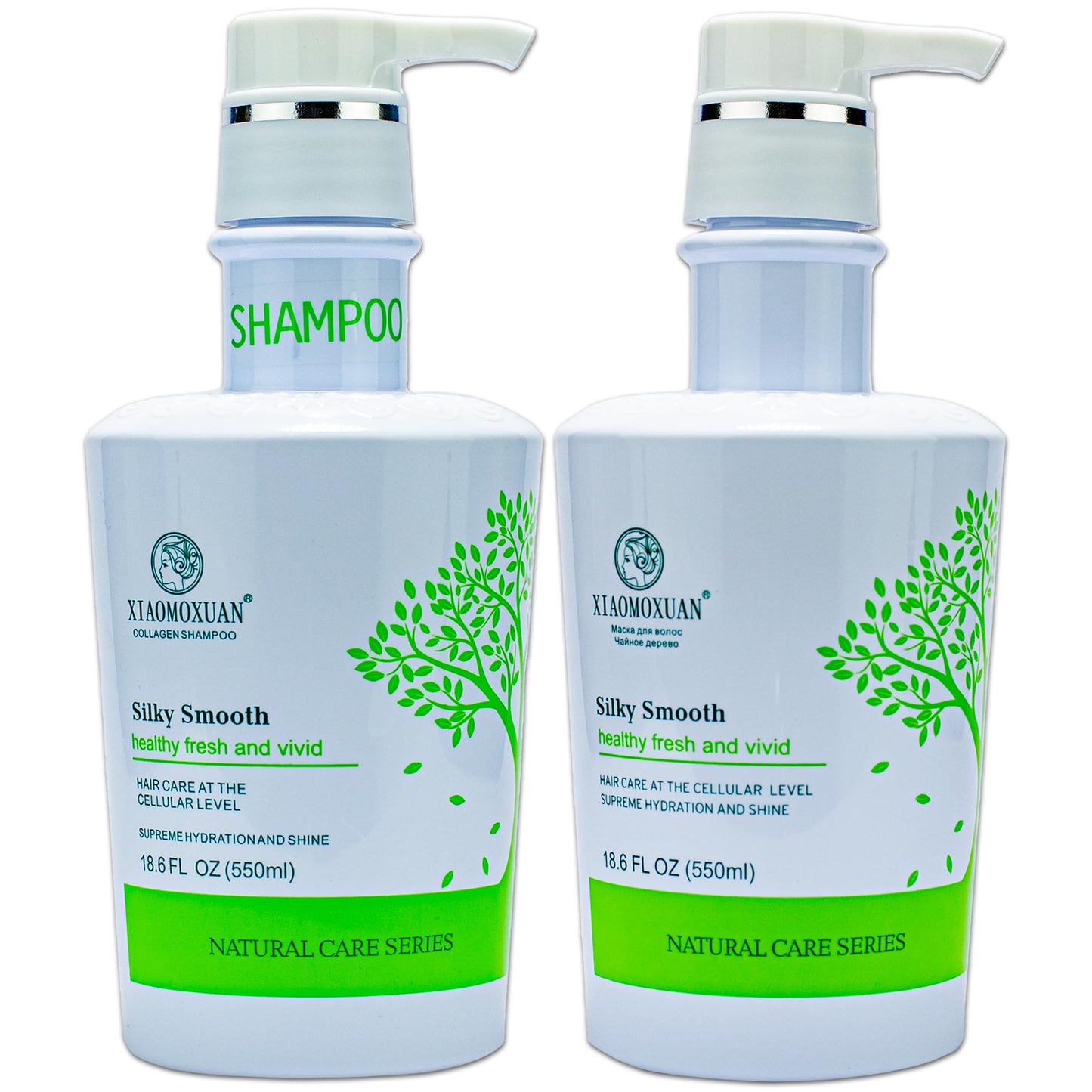 Xiaomoxuan Natural Tea Tree Collagen Shampoo and Vegan Hair Mask Hydrating Set - Deep Conditioner for Dry Damaged Hair, Color-Treated and Bleached Beauty & Personal Care Xiaomoxuan