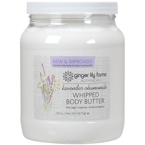 Ginger Lily Farms Botanicals Whipped Body Butter for Dry Skin, Ultra-Hydrating, 100% Vegan & Cruelty-Free, Lavender Chamomile, 59 Ounces Beauty & Personal Care Ginger Lily Farms