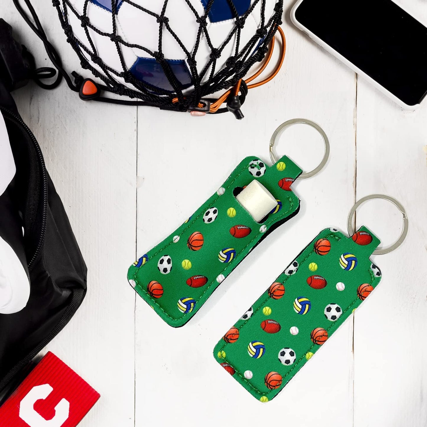 allydrew 10 Pack Chapstick Holder Keychain, Keyring for Lip Balm Lip Gloss Lipstick with 10 Pieces Metal Keyring Clasps, Sports Beauty & Personal Care allydrew