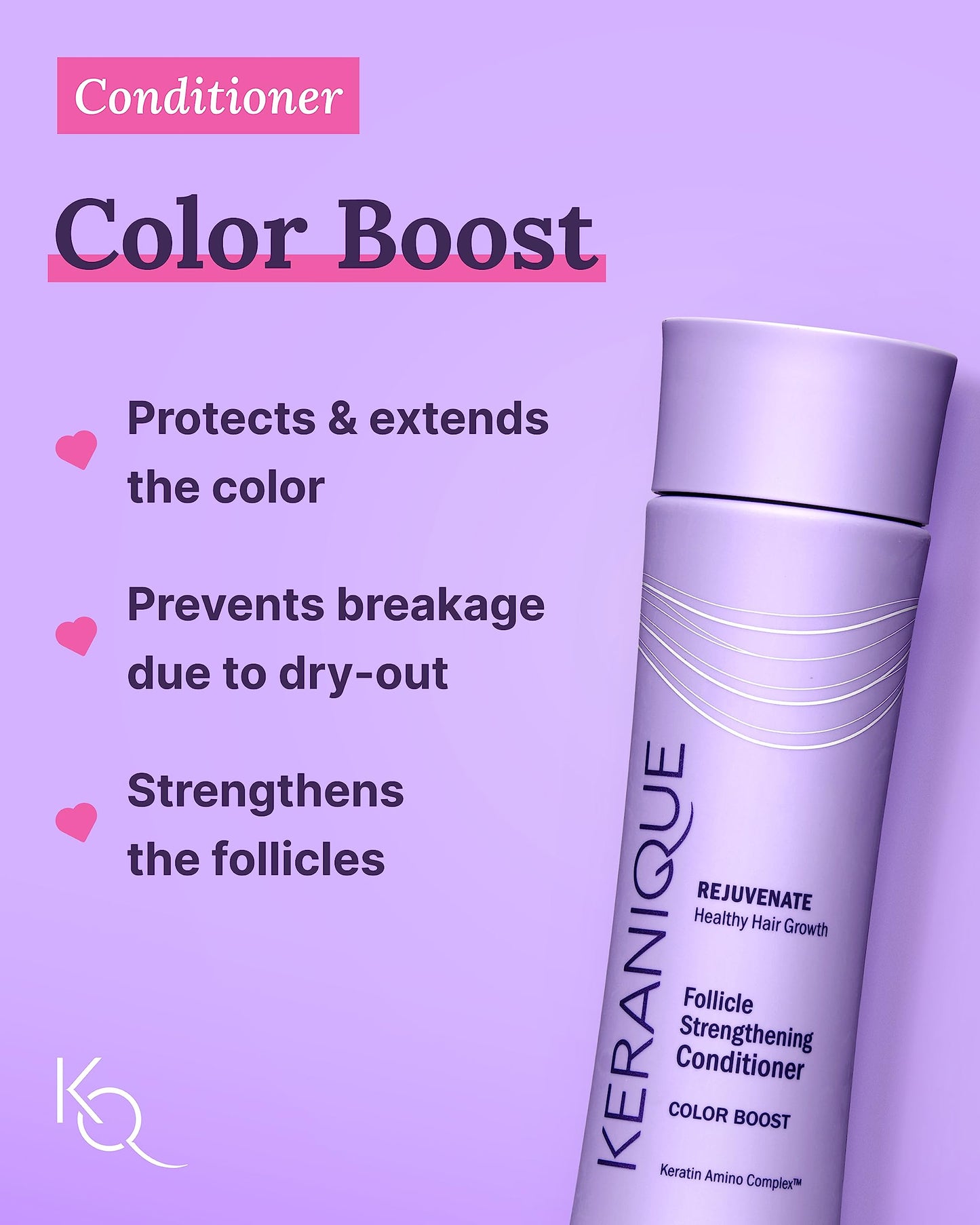 Keranique Color Treated Shampoo and Conditioner Set with Follicle Booster Hair Serum - Keratin Enriched Color Boost Set w/Shampoo, Conditioner Beauty & Personal Care Keranique