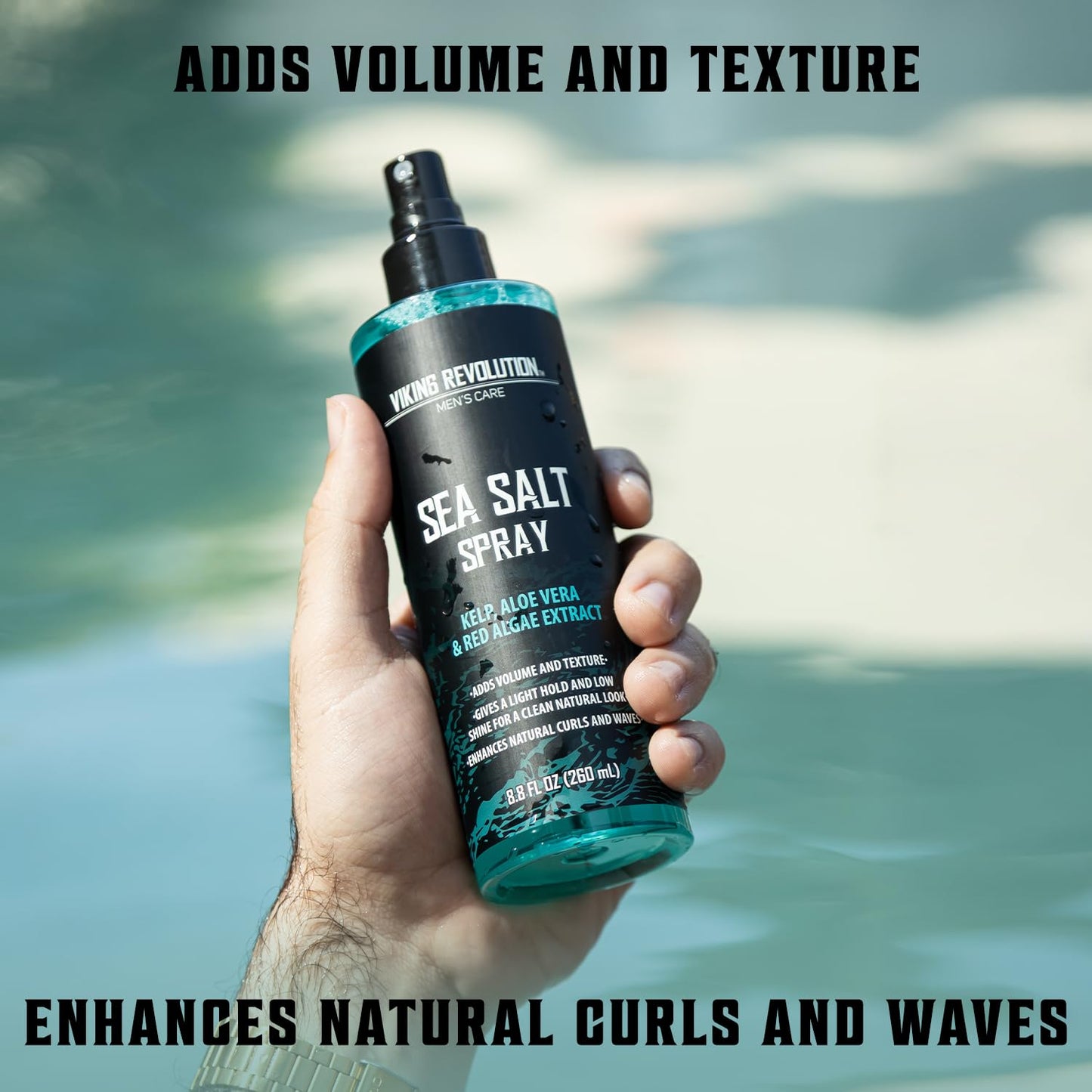 Viking Revolution Sea Salt Spray for Men - Hair Texturizing Spray with Kelp, Aloe Vera and Red Algae Extract - Surf Sprays to Add Volume and Texture Beauty & Personal Care Viking Revolution