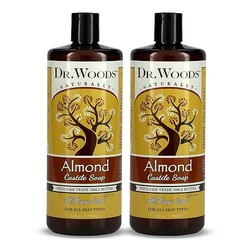 Dr. Woods Almond Liquid Castile Soap - Castile Soap with Pure Almond Oil, Body Wash for Men and Women, Organic Shea Butter, Natural Cleaner for Face Beauty & Personal Care Dr. Woods