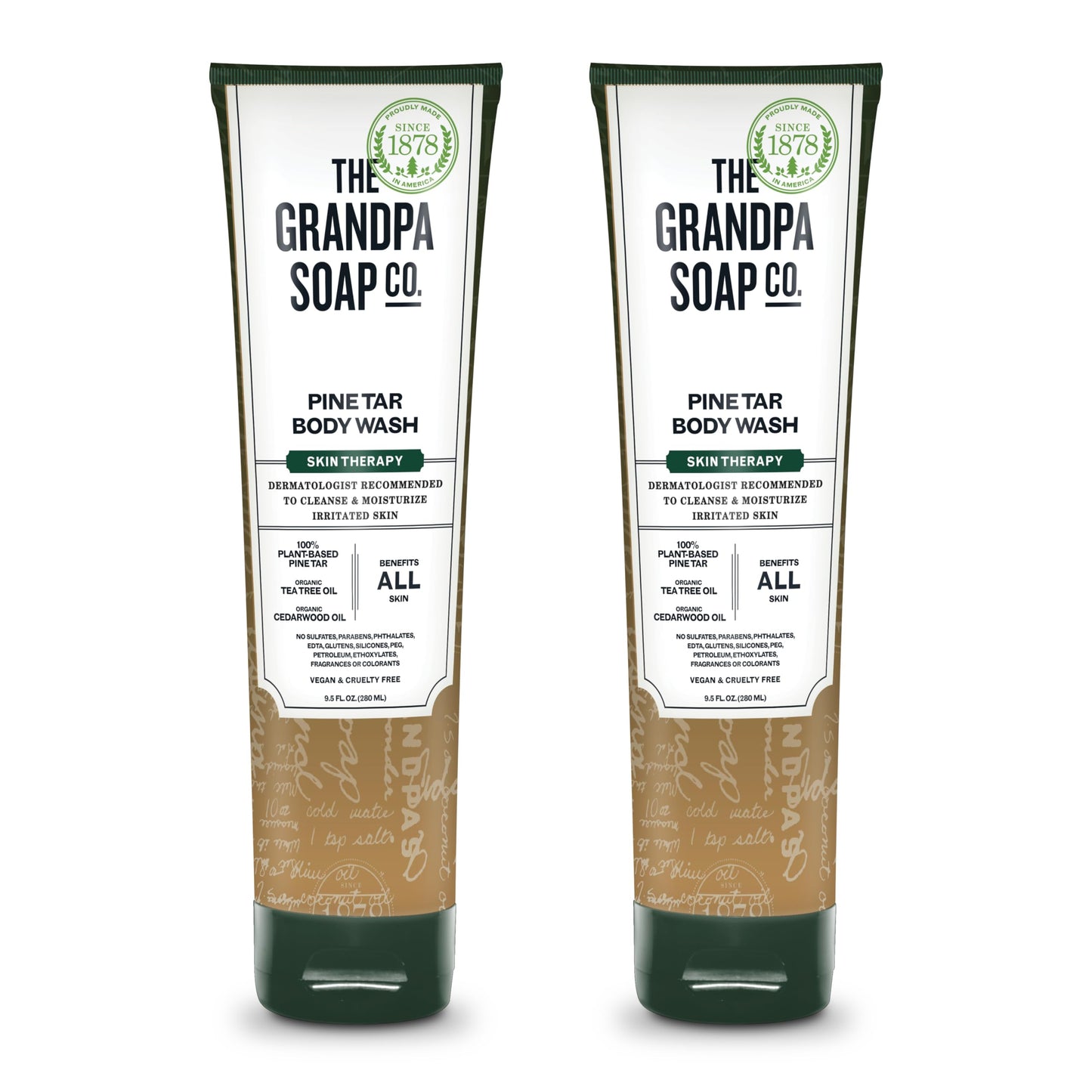The Grandpa Soap Company Pine Tar Body Wash - Dermatologist Recommended to Cleanse & Moisturize Irritated Skin, Deodorizing Power, With Pine Tar & Tea Beauty & Personal Care The Grandpa Soap Company