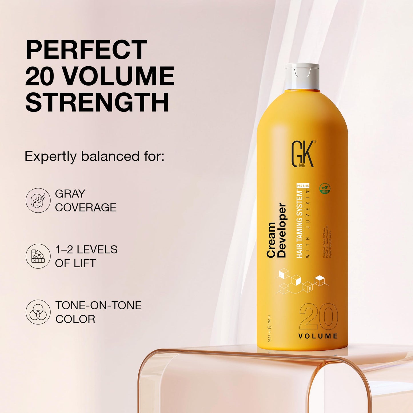 GK HAIR Vegan Professional Hair Creme 20 Volume Developer 33.8 Fl Oz for Hair Coloring Bleach - High-Performance Long Lasting Semi-Permanent Hair Beauty & Personal Care GK HAIR