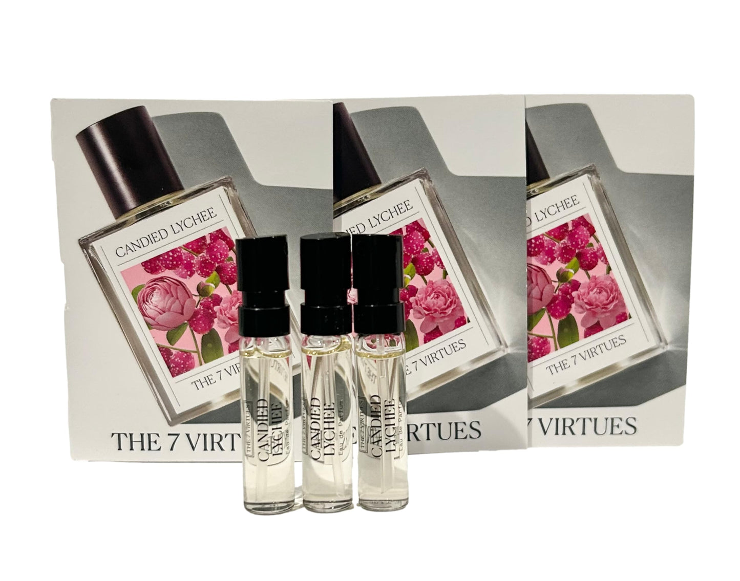 The 7 virtues CANDIED LYCHEE Sample Perfume Women Pour Femme EDP Spray 1.7 ml oz - set of 3 (0874) Beauty & Personal Care The 7 virtues