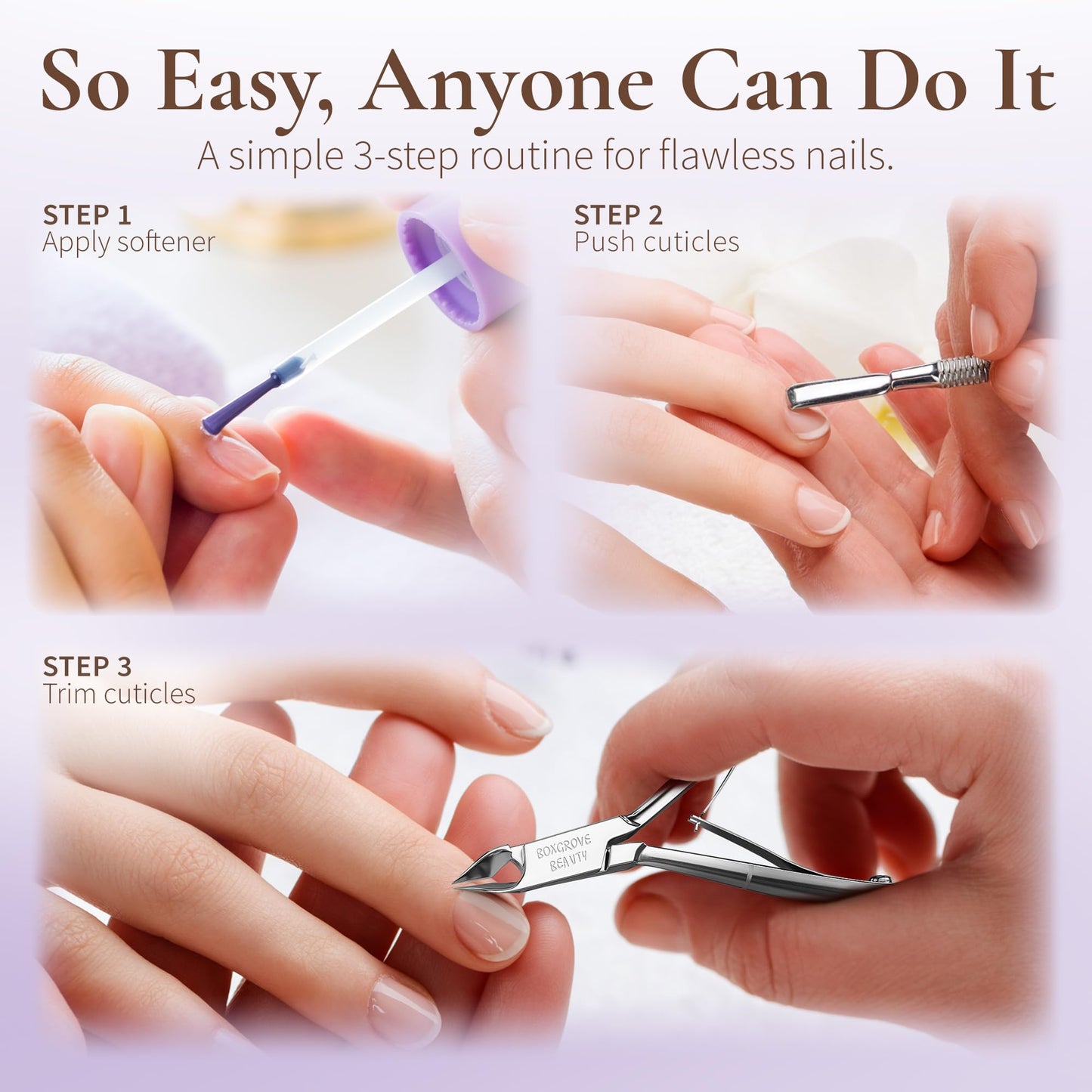 Professional Cuticle Cutter Trimmer Manicure Tools with Double Spring- Perfect Nail Care Tool for Manicure & Pedicure Beauty at Home/Spa/Saloon Beauty & Personal Care BOXGROVE BEAUTY