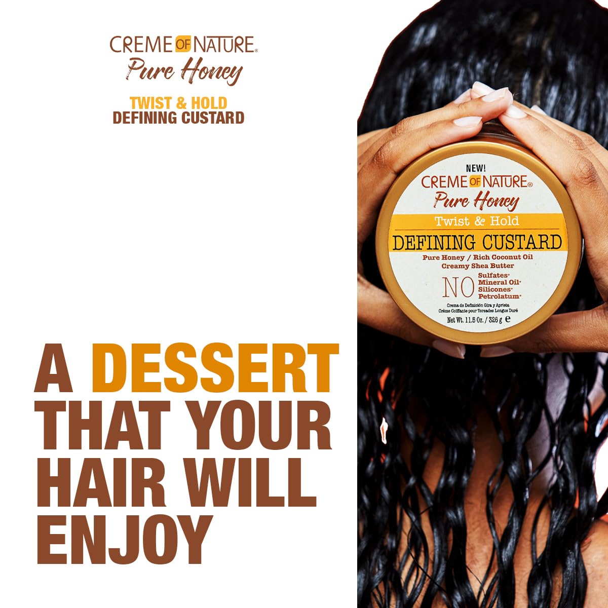 Creme of Nature Defining Custard, Pure Honey, Coconut Oil and Shea Butter Formula, Twist & Hold, 11.5 Oz Beauty & Personal Care Creme of Nature
