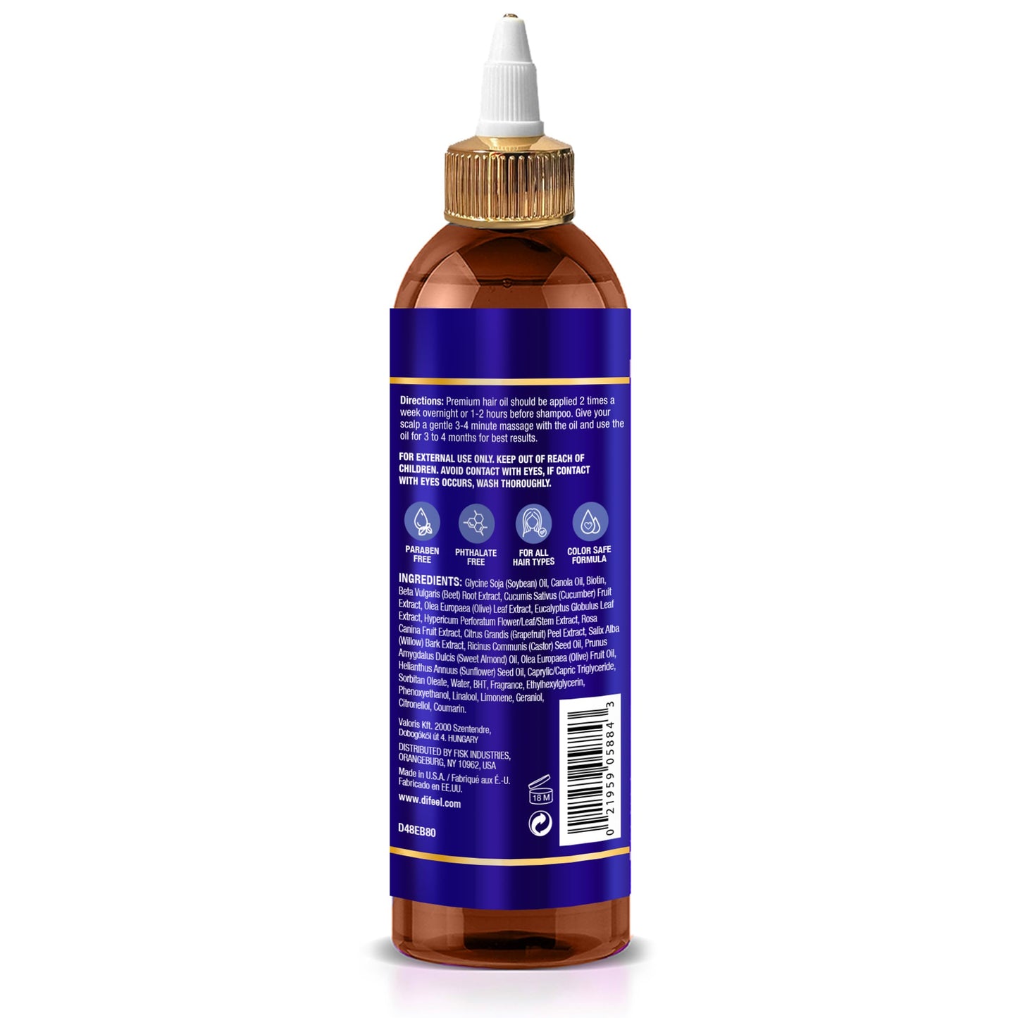 Difeel Biotin Pro Growth Premium Hair Oil 8 oz. - Infused with Fortifying Biotin for Healthy Hair Growth Beauty & Personal Care Difeel