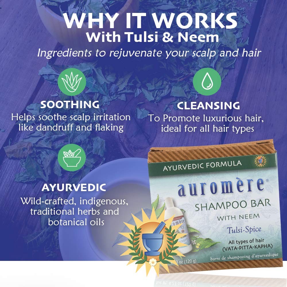 Auromere Ayurvedic Shampoo Bar - Eco Friendly, Handmade, Vegan, Cruelty Free, Natural, Non GMO, All in One Bar for Soap and Shampoo (4.23 oz), 1 pack Beauty & Personal Care Auromere
