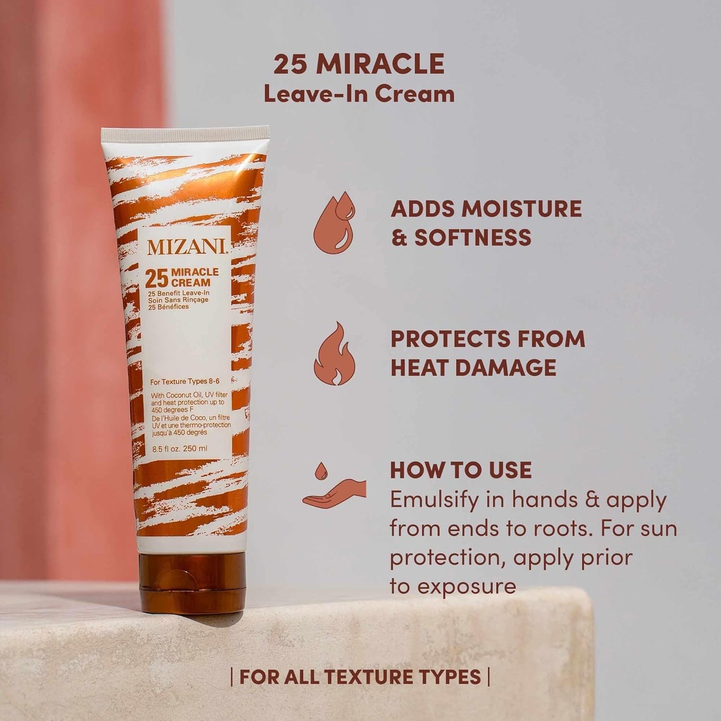 Mizani 25 Miracle Leave-In Cream - Hydrating Curl Cream with Coconut Oil, Curl Defining Leave In Conditioner, Anti Frizz, Heat Protectant Beauty & Personal Care Mizani