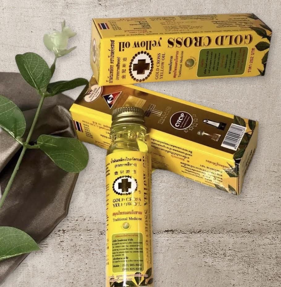 LOT THAI HERBAL GOLD CROSS YELLOW OIL 24 ml. 3pack Beauty & Personal Care alanroger