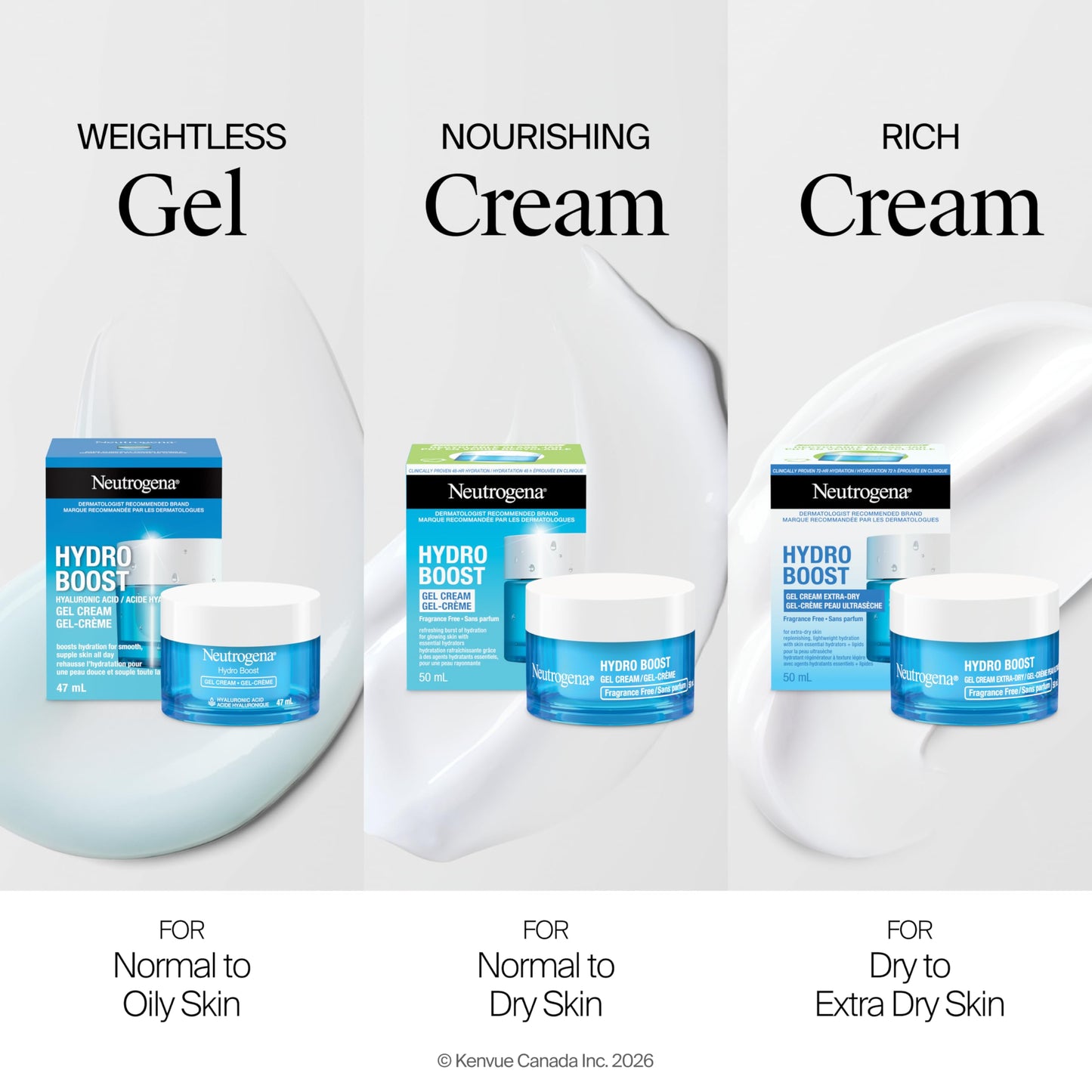 Neutrogena Hydro Boost Gel Cream with Hyaluronic Acid, All-day hydration for Face and Neck, Oil Free and won’t clog pores, 1.6 oz Beauty & Personal Care Neutrogena