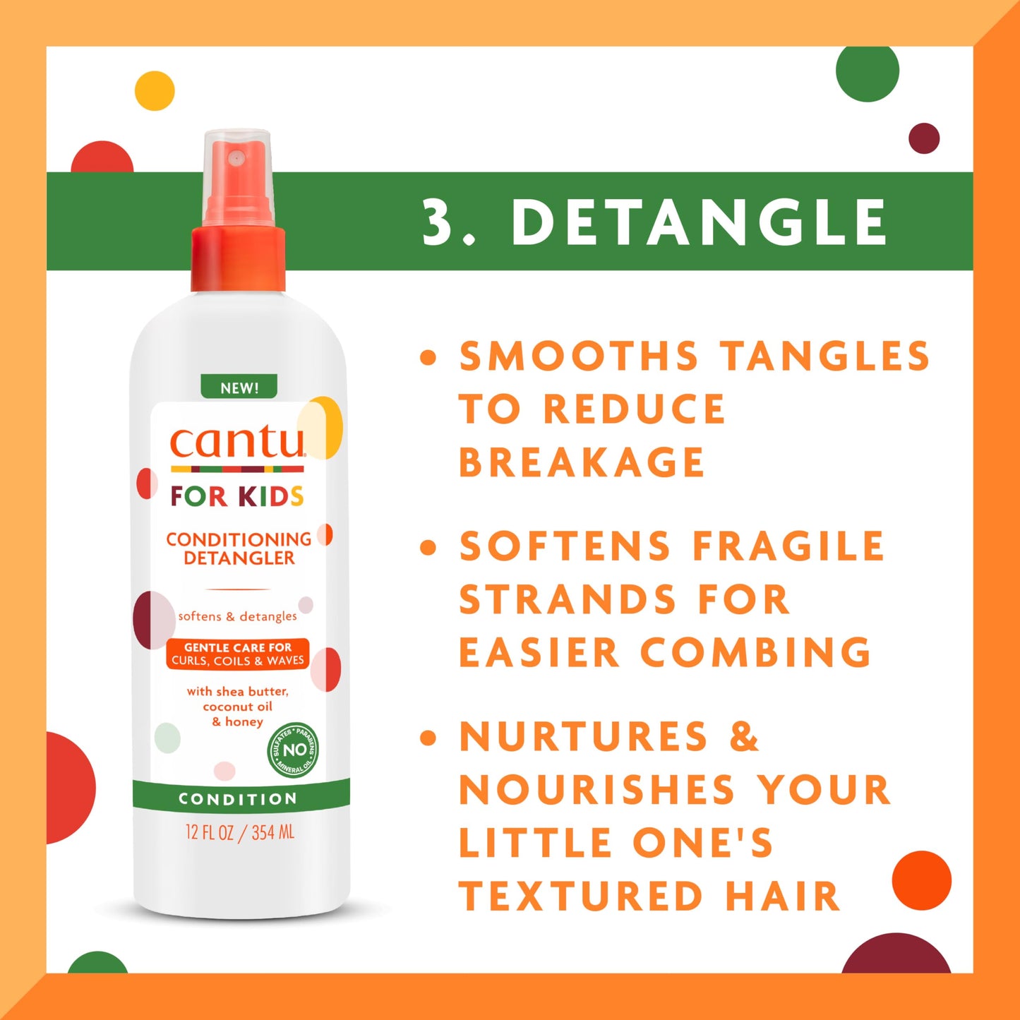 Cantu Care for Kids Haircare Regimen Set with Large Size Shampoo + Conditioner + Detangler + Leave-In Conditioner (Pack of 4) Beauty & Personal Care Cantu