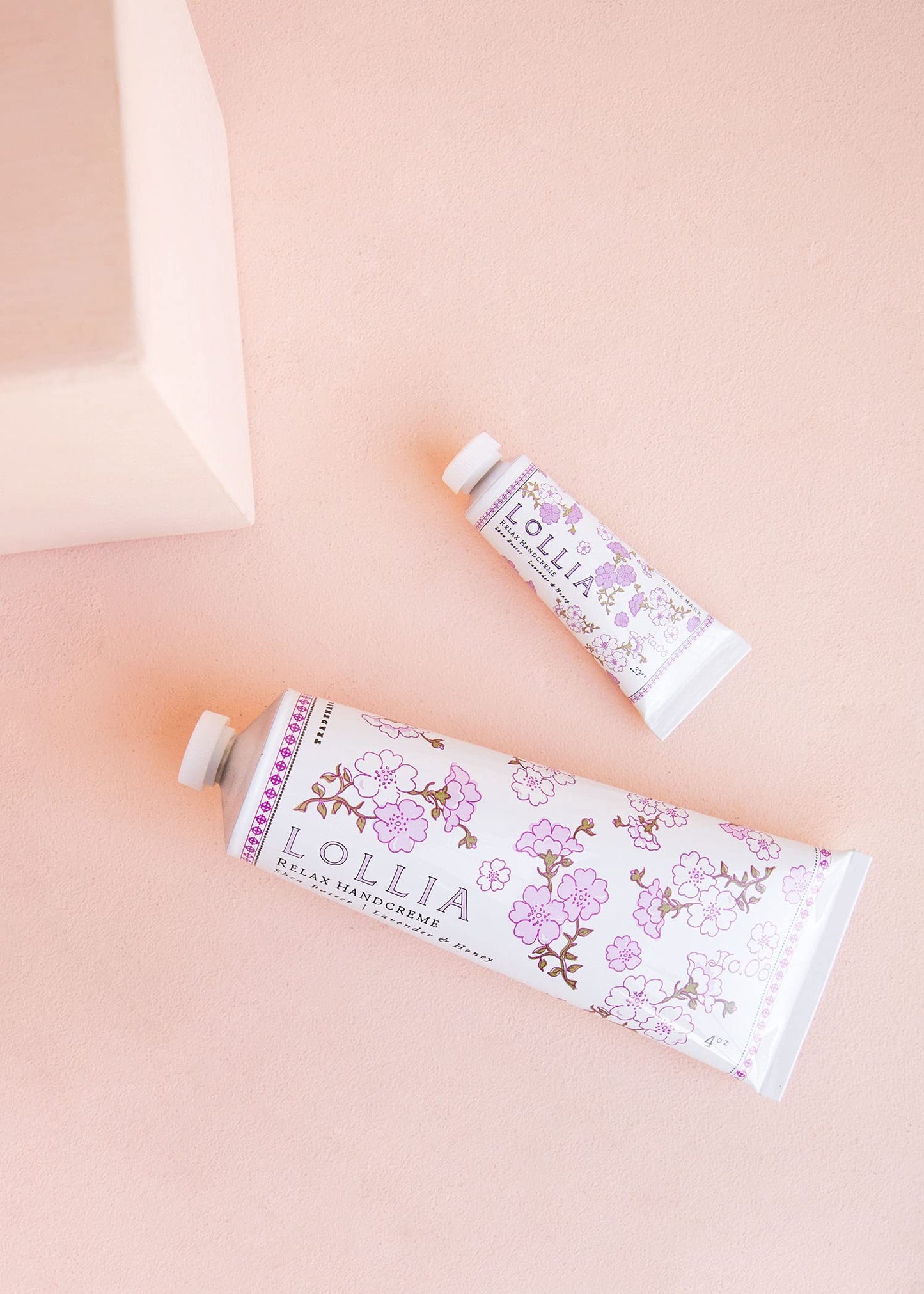 LOLLIA Relax Handcreme Bundle, 4 oz. & .33 oz. - Lavender & Honey - Scented Hand Cream for Women, Moisturizing Hand for Dry Hands, Shea & Cocoa Beauty & Personal Care LOLLIA